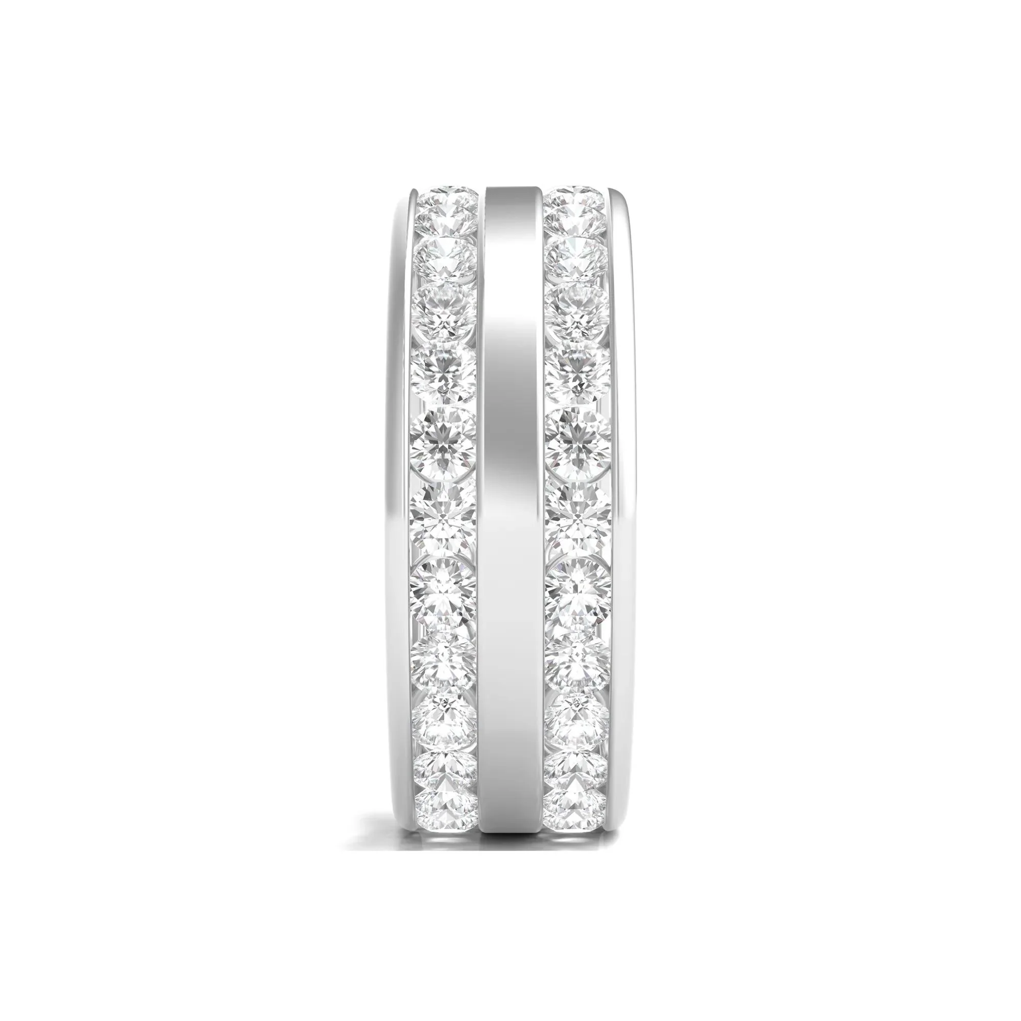 Round Lab Grown Diamond Double-Row Eternity Band Ring Platinum (3 5/8ct. Tw.) White Size 10.5 - Image 3