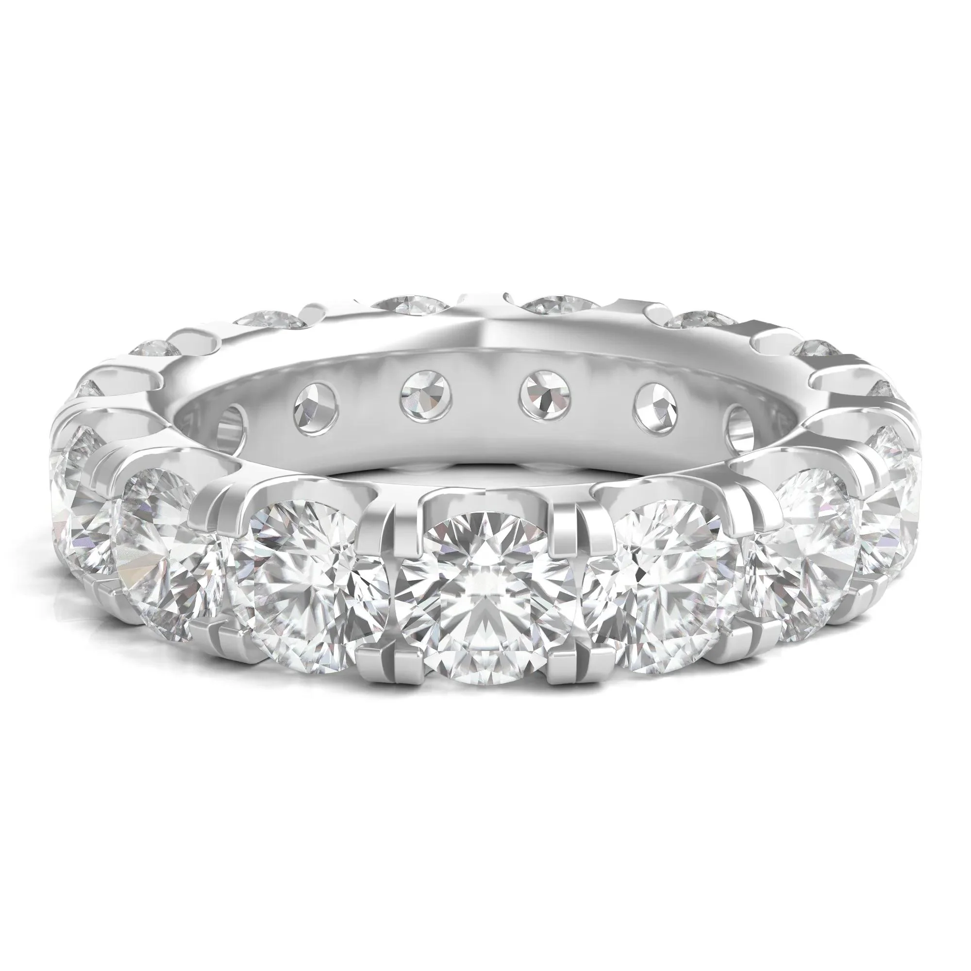 6 CT. Tw. Lab Grown Diamond Comfort Fit Eternity Band Ring 14K White Gold Round Brilliant Cut Size 5.5 2mm