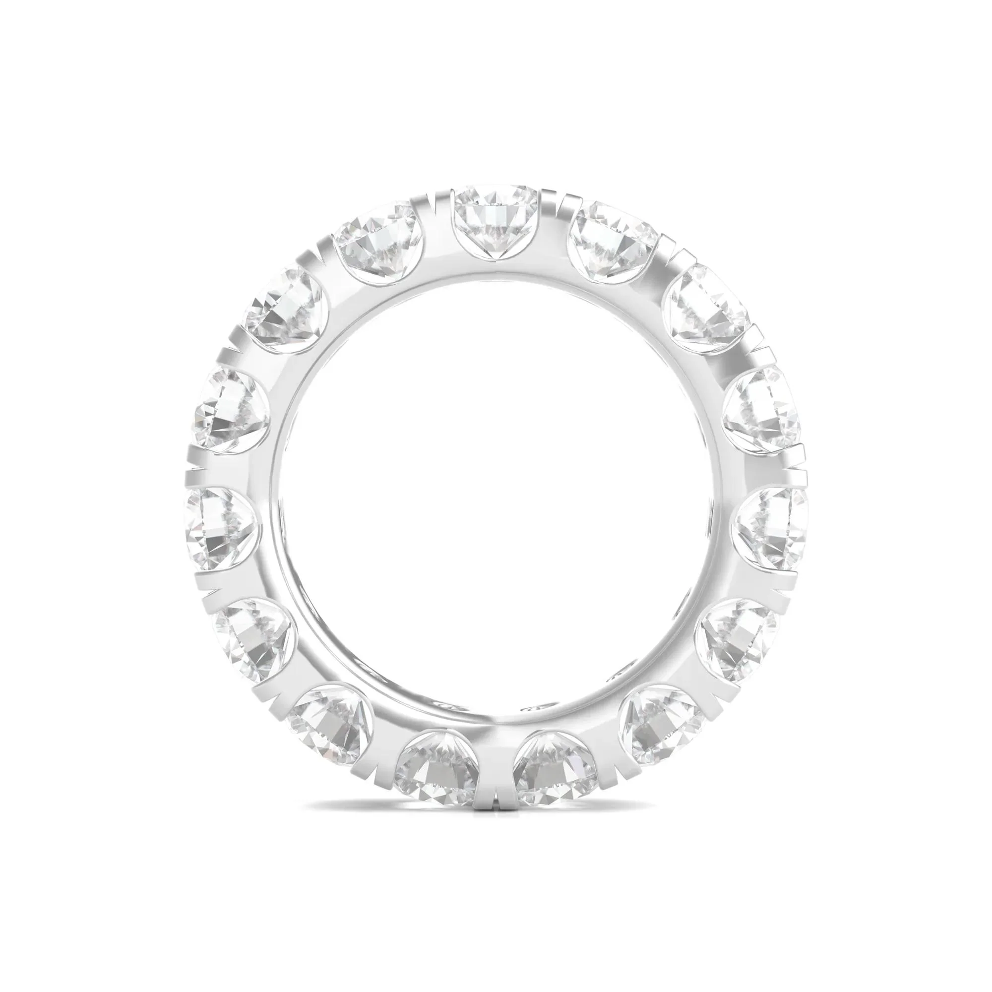 6 CT. Tw. Lab Grown Diamond Comfort Fit Eternity Band Ring 14K White Gold Round Brilliant Cut Size 8 2mm - Image 2