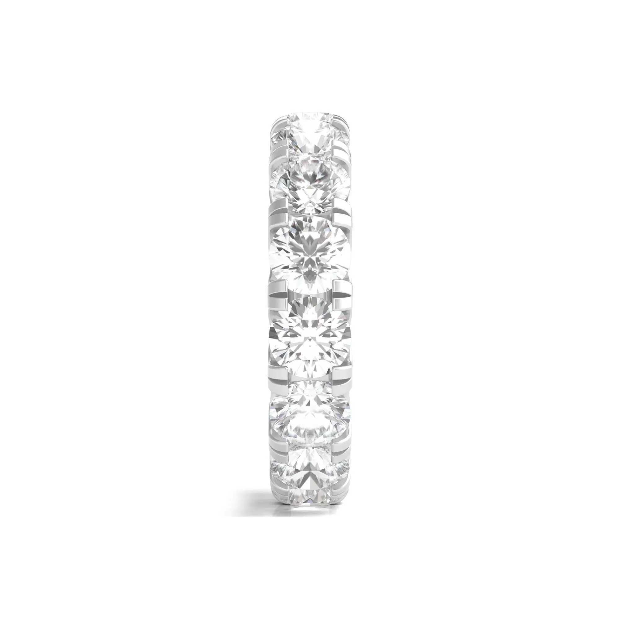 6 CT. Tw. Lab Grown Diamond Comfort Fit Eternity Band Ring 14K White Gold Round Brilliant Cut Size 8.5 2mm - Image 3