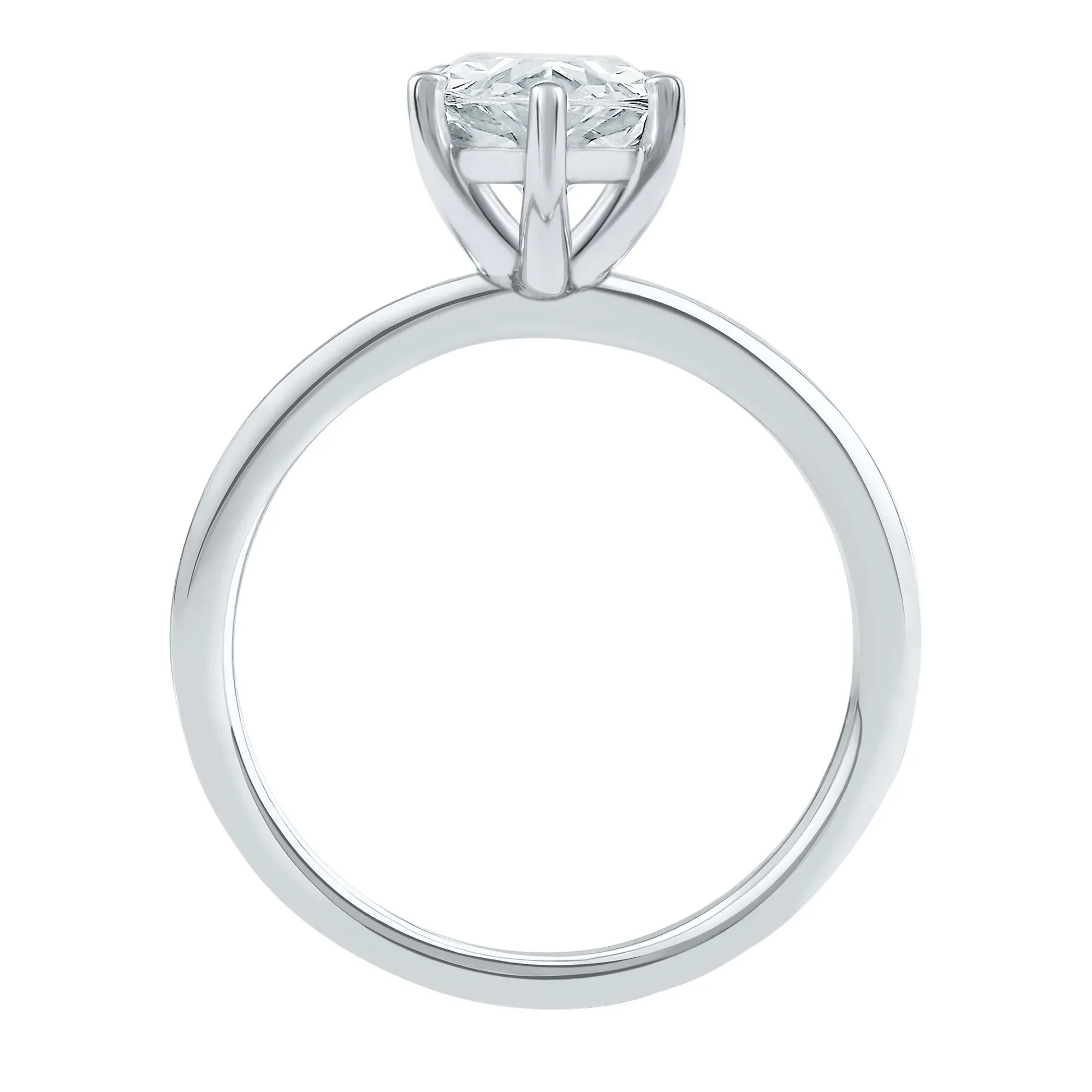 Lab Grown Diamond Pear-Shaped Solitaire Engagement Ring 14K White Gold (2 CT.) Size 10 2mm - Image 2