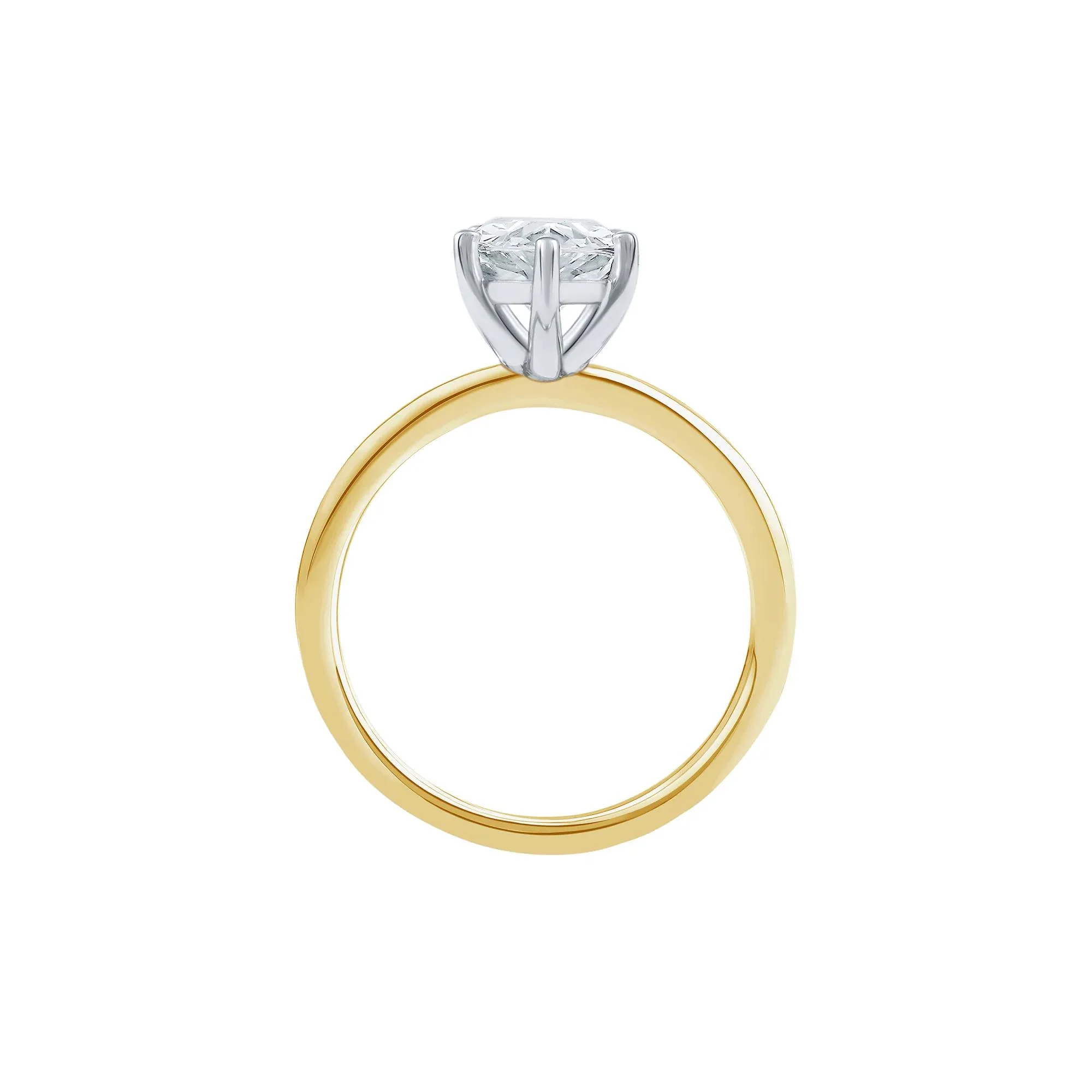 Lab Grown Diamond Pear-Shaped Solitaire Engagement Ring 14K Yellow Gold (2 CT.) Size 5.5 2mm - Image 2