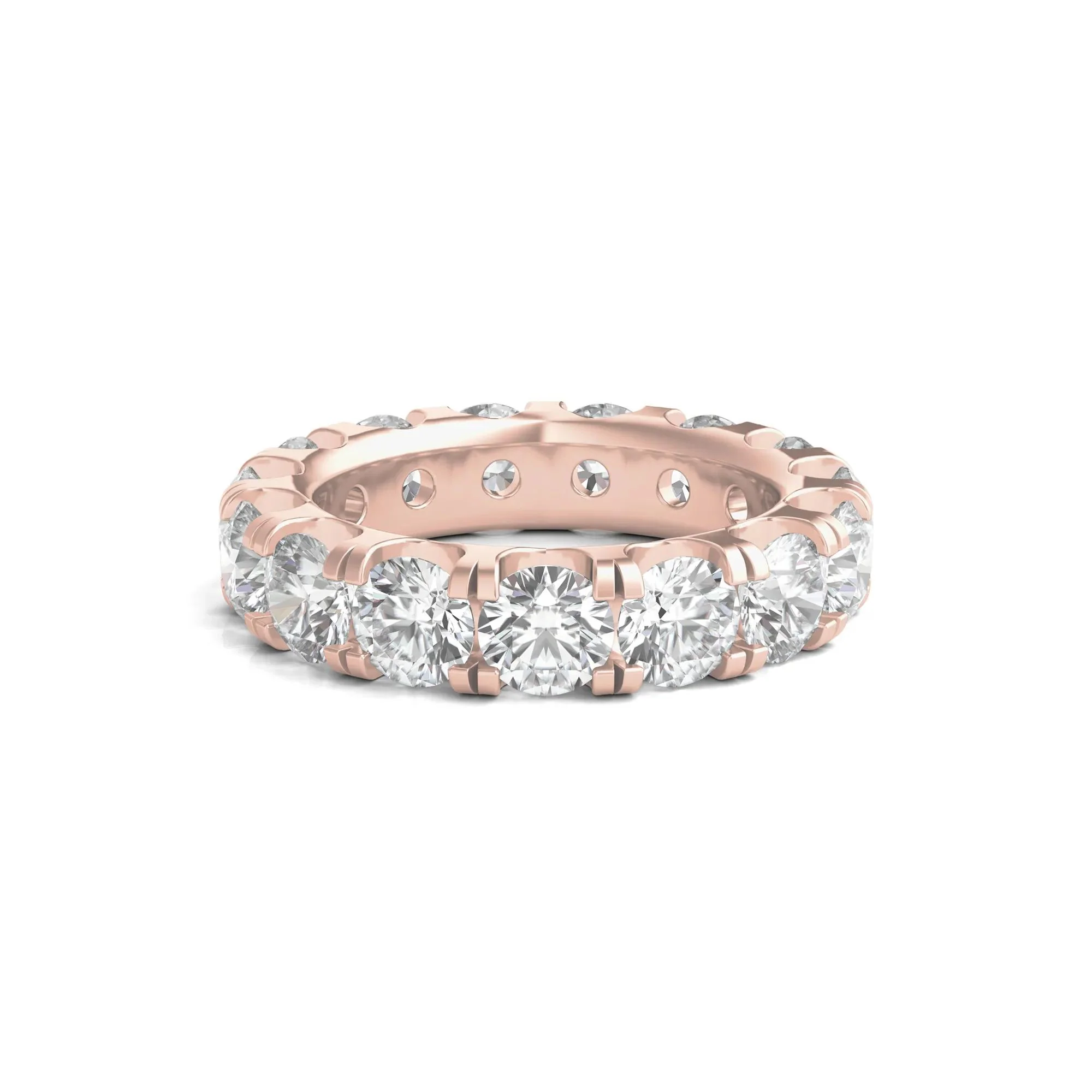 6 CT. Tw. Lab Grown Round Diamond Eternity Band Ring 14K Rose Gold Round Brilliant Cut Size 7 2mm