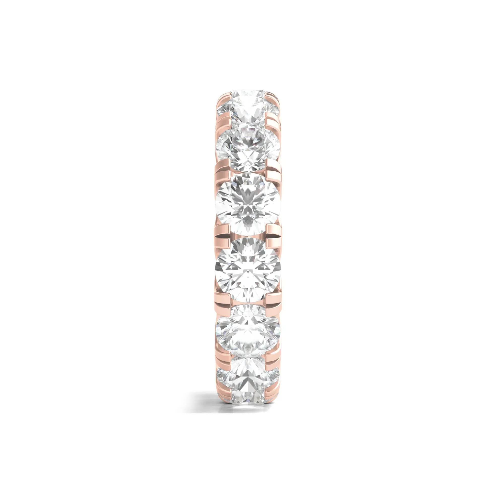 6 CT. Tw. Lab Grown Round Diamond Eternity Band Ring 14K Rose Gold Round Brilliant Cut Size 7 2mm - Image 3