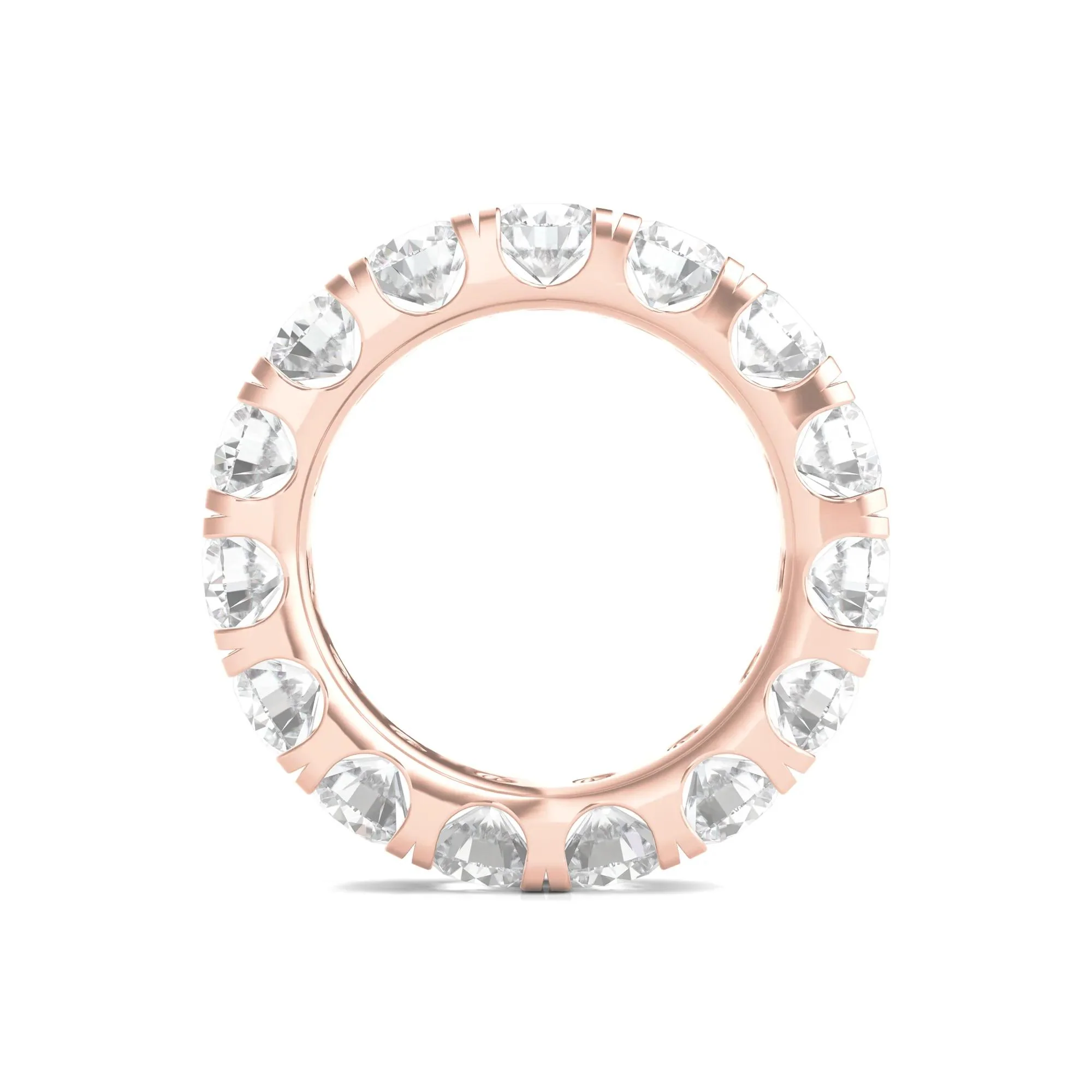 6 CT. Tw. Lab Grown Round Diamond Eternity Band Ring 14K Rose Gold Round Brilliant Cut Size 9 2mm - Image 2