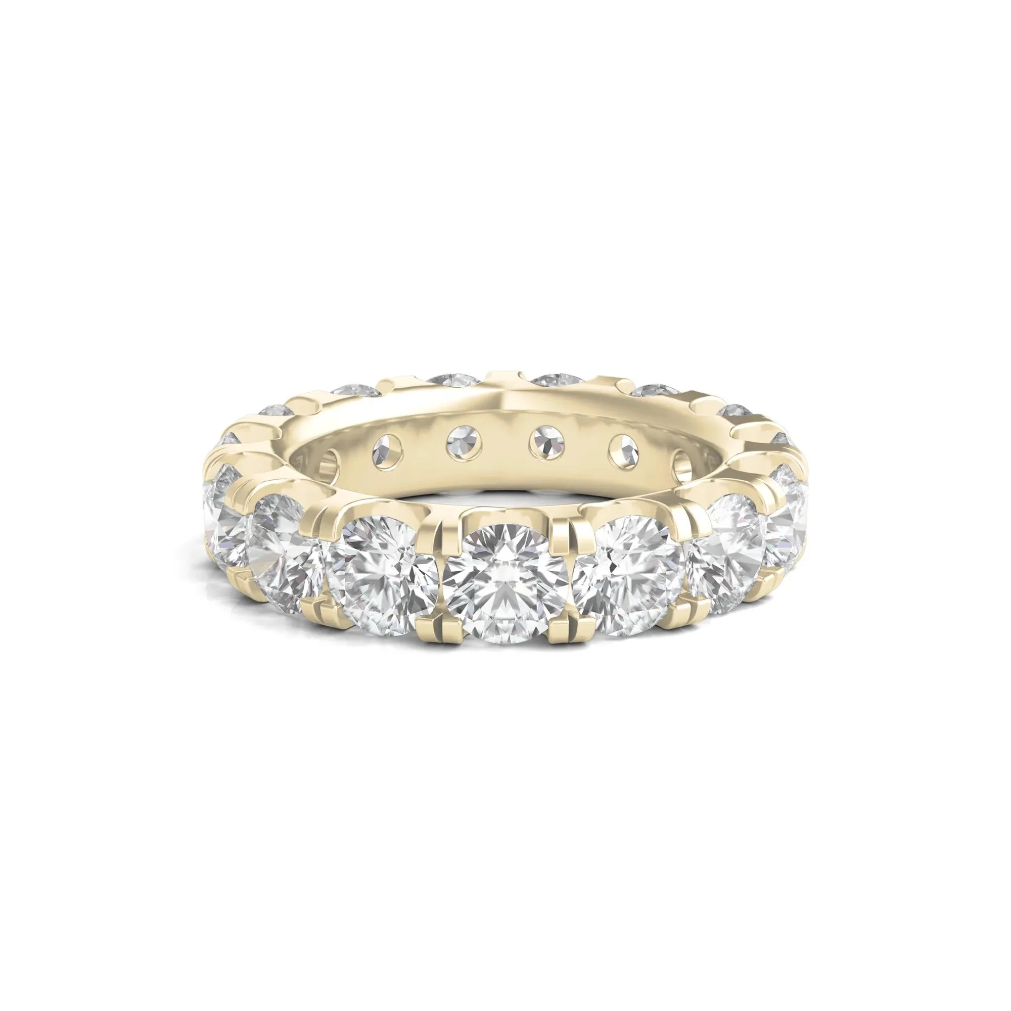 6 CT. Tw. Lab Grown Round Diamond Eternity Band Ring 14K Yellow Gold Round Brilliant Cut Size 4.5 2mm