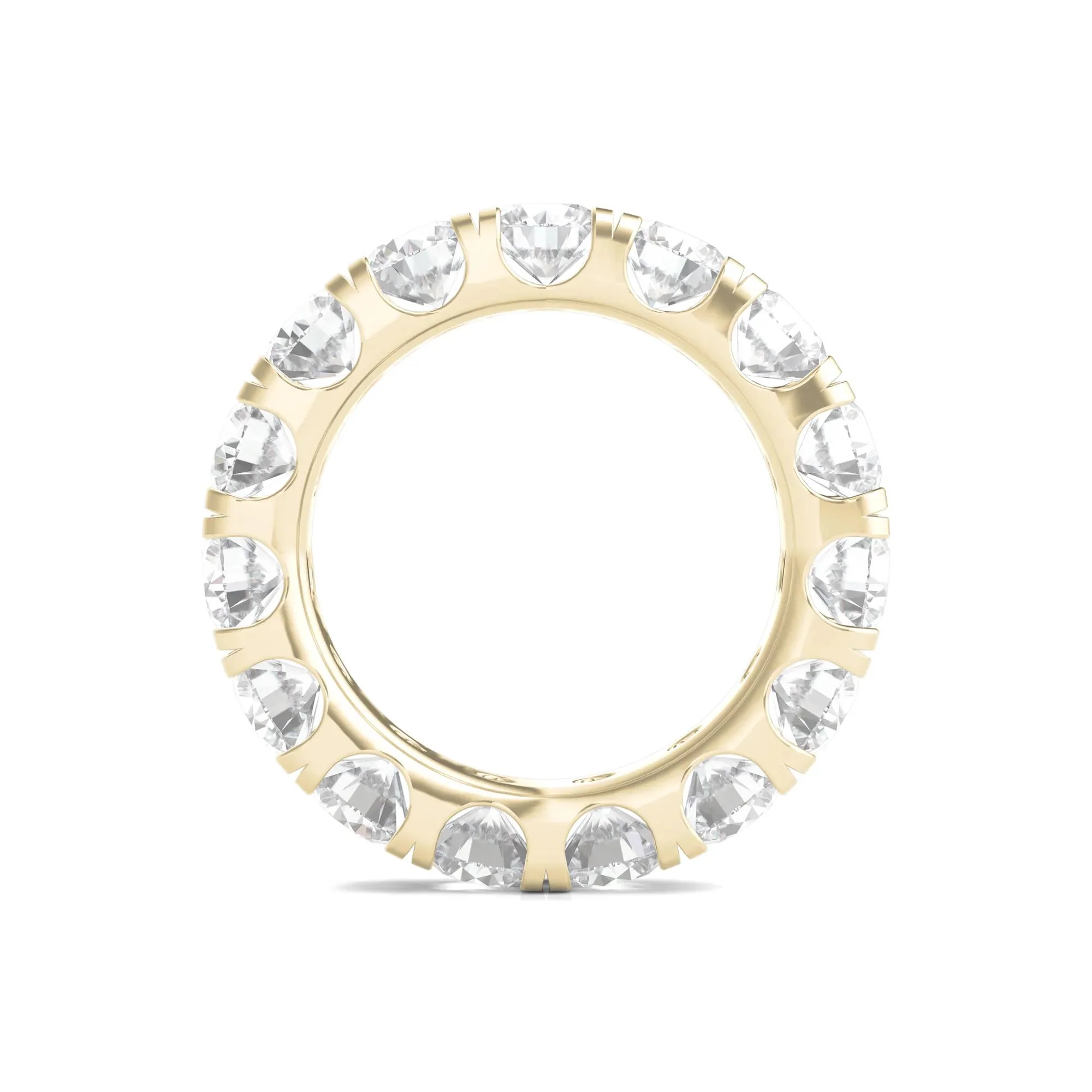 6 CT. Tw. Lab Grown Round Diamond Eternity Band Ring 14K Yellow Gold Round Brilliant Cut Size 9 2mm - Image 2