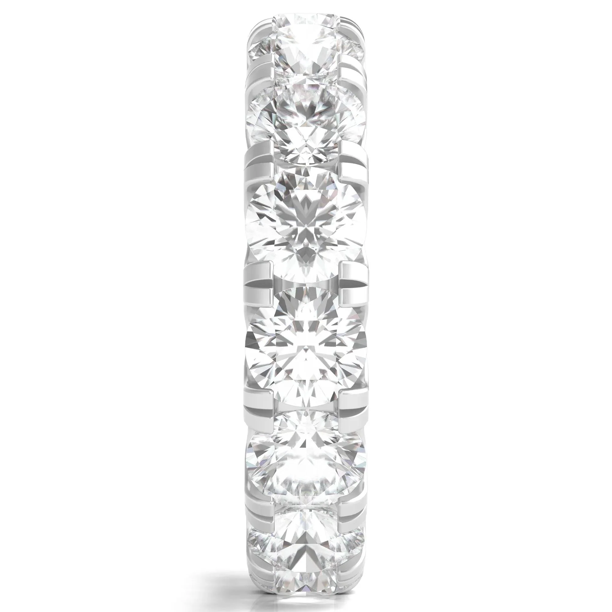 6 CT. Tw. Lab Grown Round Diamond Eternity Band Ring Platinum Round Brilliant Cut White Size 6.5 2mm - Image 3