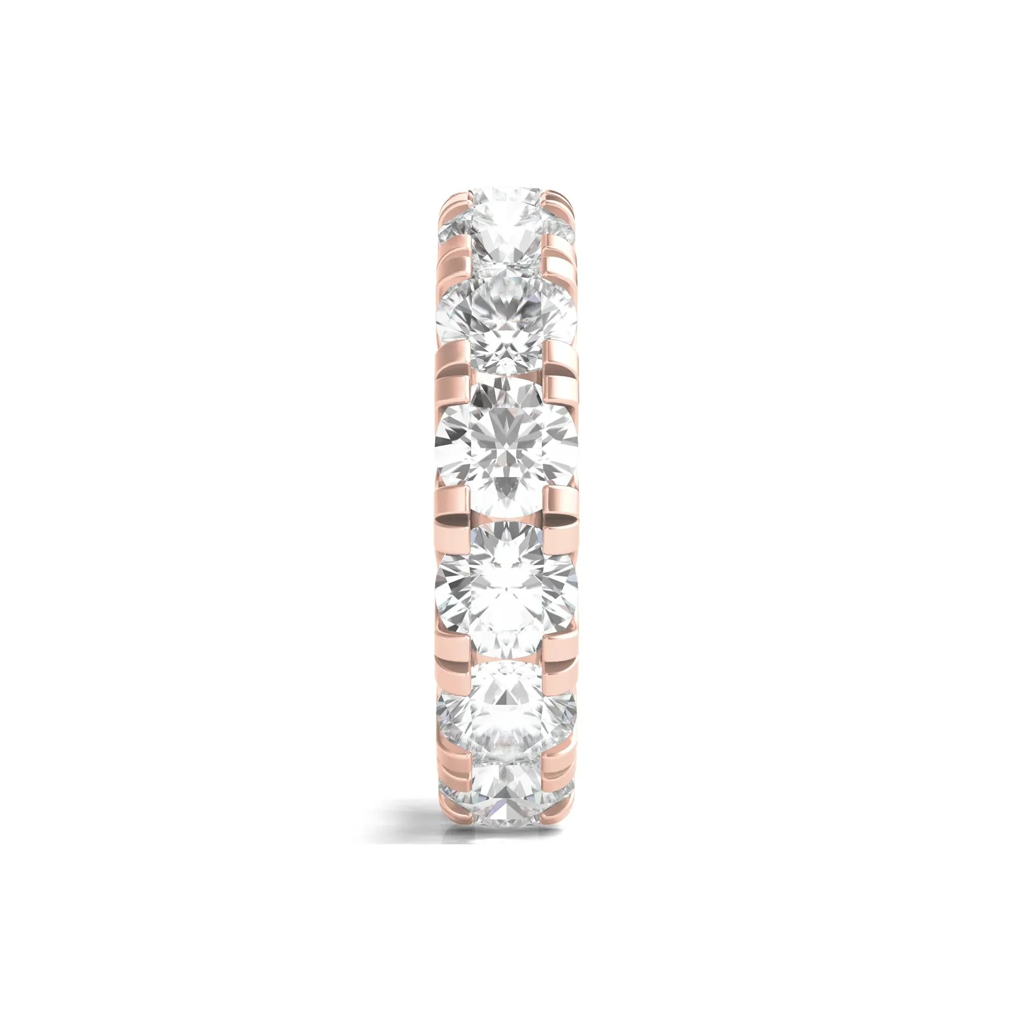 7 CT. Tw. Lab Grown Round Diamond Eternity Band Ring 14K Rose Gold Round Brilliant Cut Size 4.5 2mm - Image 3