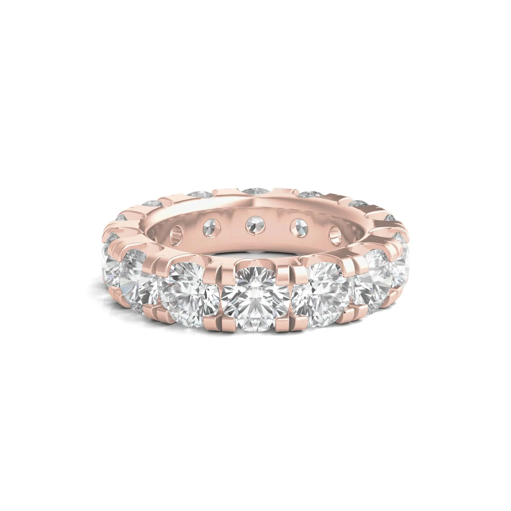 7 CT. Tw. Lab Grown Round Diamond Eternity Band Ring 14K Rose Gold Round Brilliant Cut Size 5 2mm