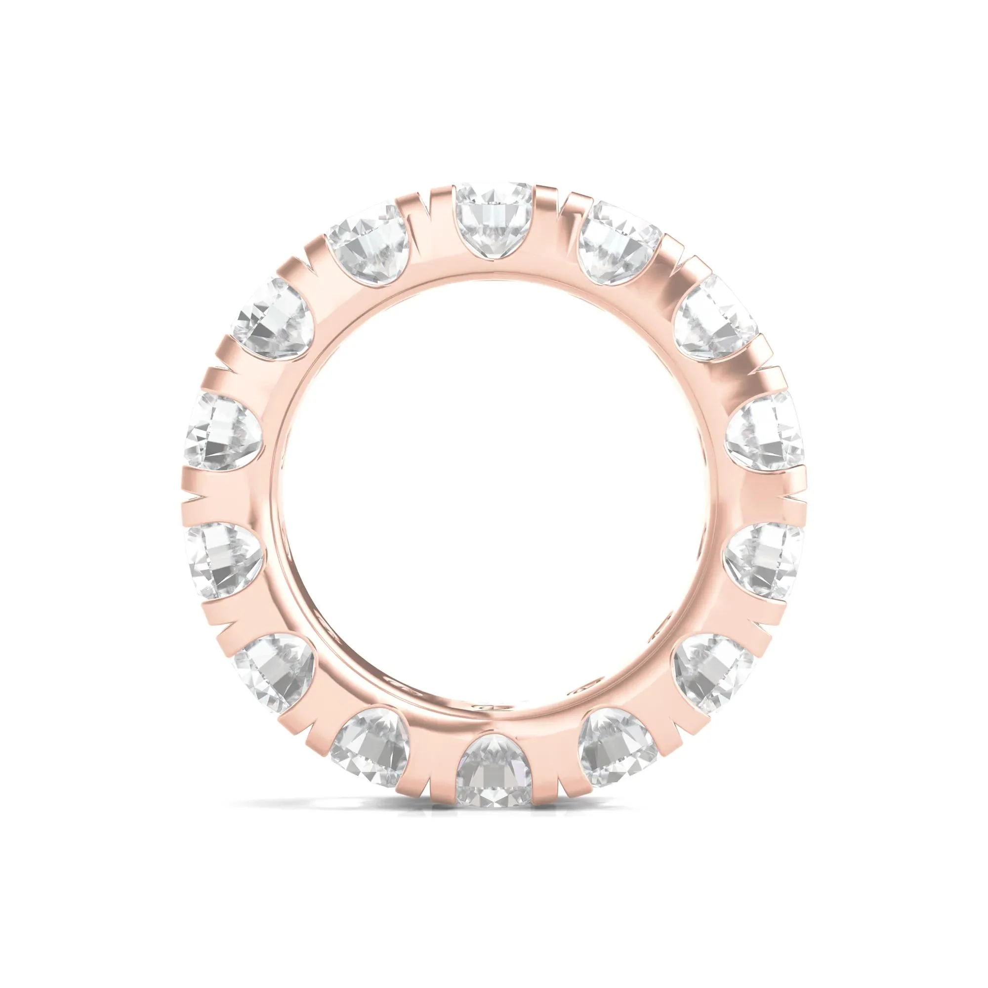7 CT. Tw. Lab Grown Round Diamond Eternity Band Ring 14K Rose Gold Round Brilliant Cut Size 7 2mm - Image 2