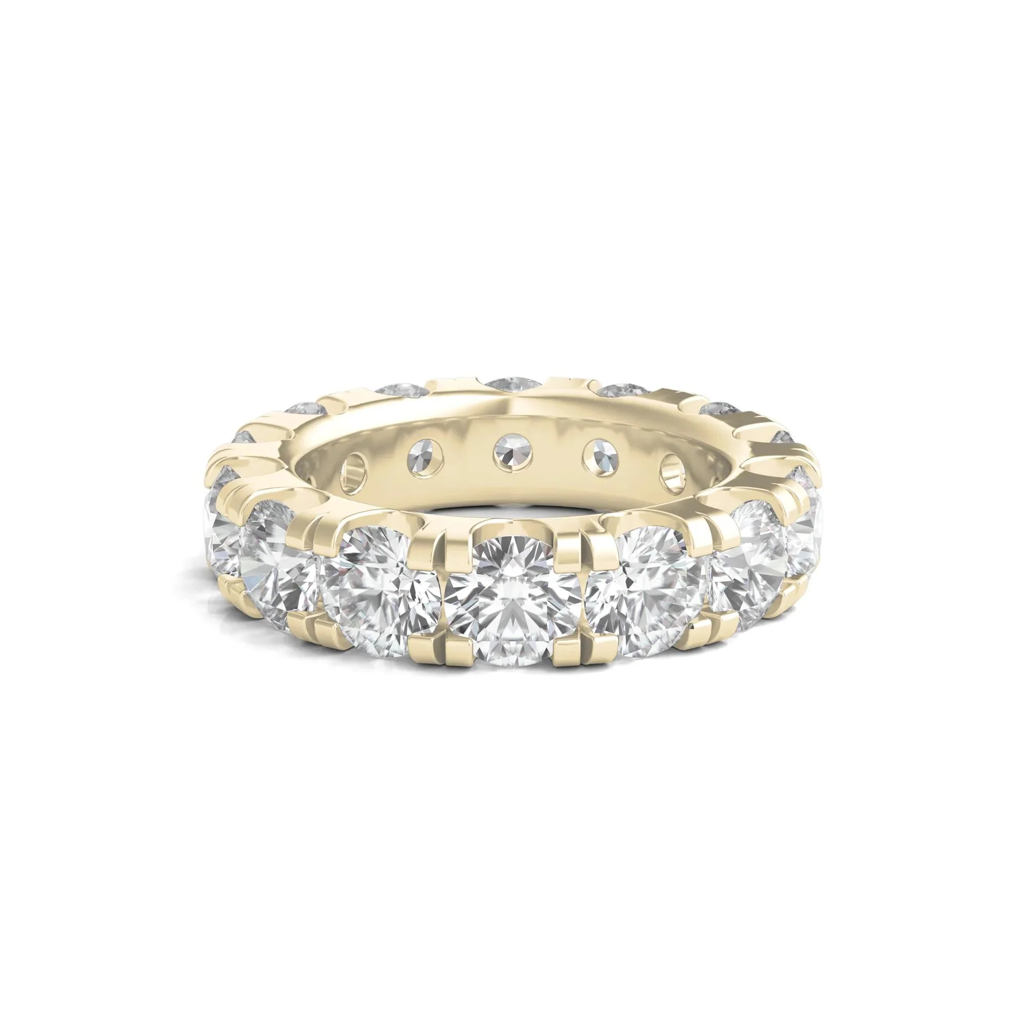 7 CT. Tw. Lab Grown Round Diamond Eternity Band Ring 14K Yellow Gold Round Brilliant Cut Size 4 2mm