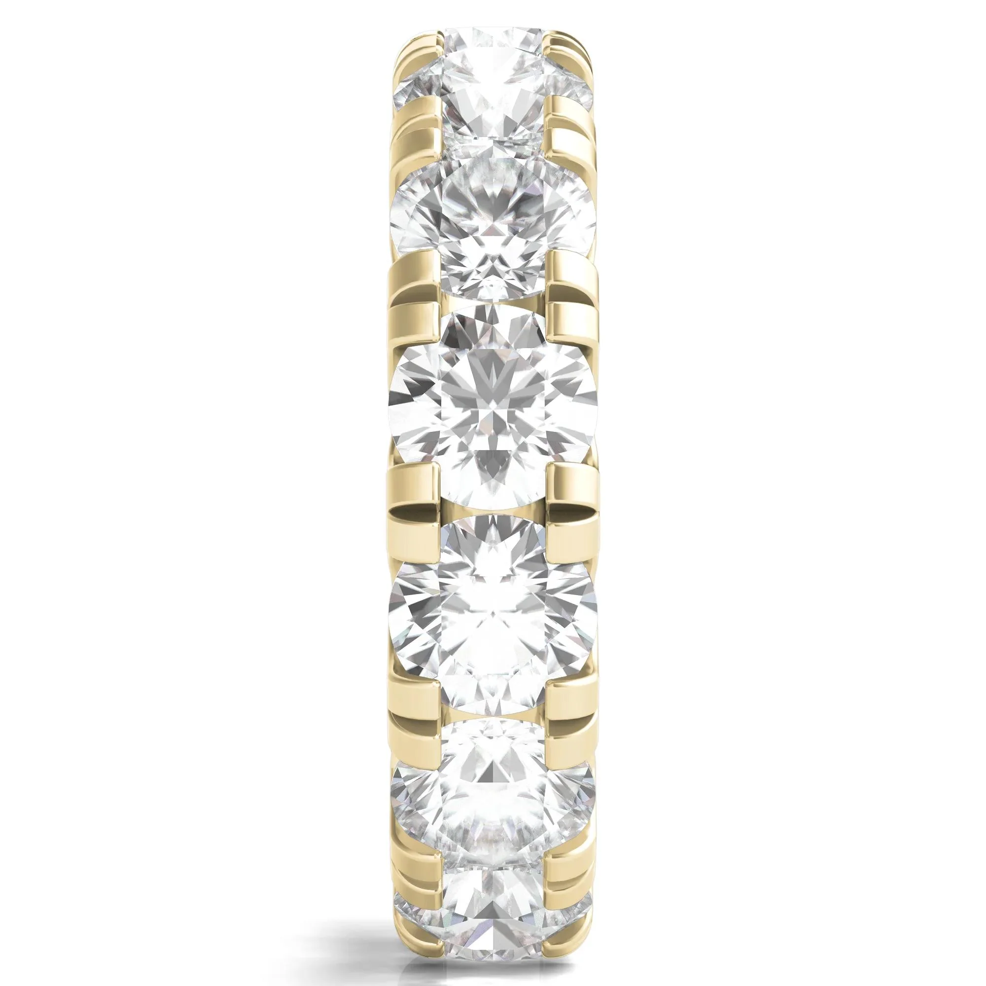 7 CT. Tw. Lab Grown Round Diamond Eternity Band Ring 14K Yellow Gold Round Brilliant Cut Size 9 2mm - Image 3