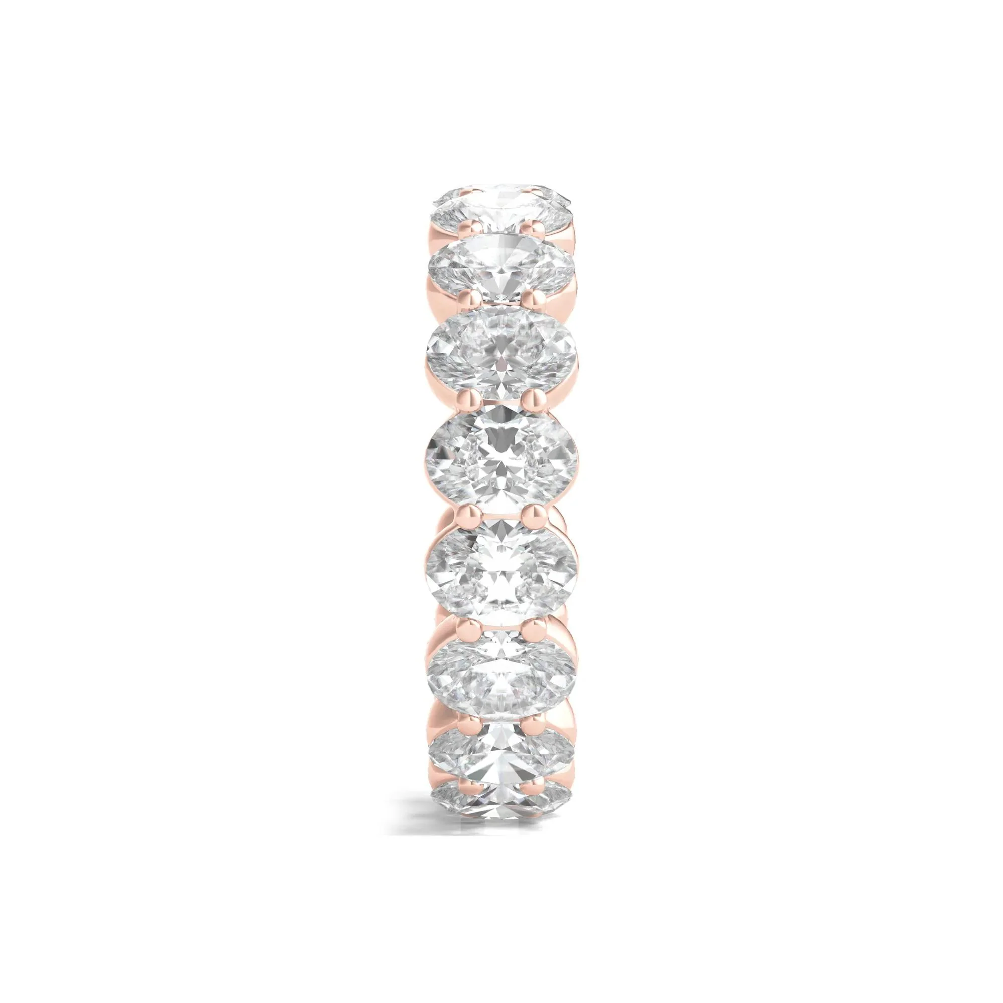 6 CT. Tw. Lab Grown Oval Diamond Eternity Band Ring 14K Rose Gold Size 6 2mm - Image 3