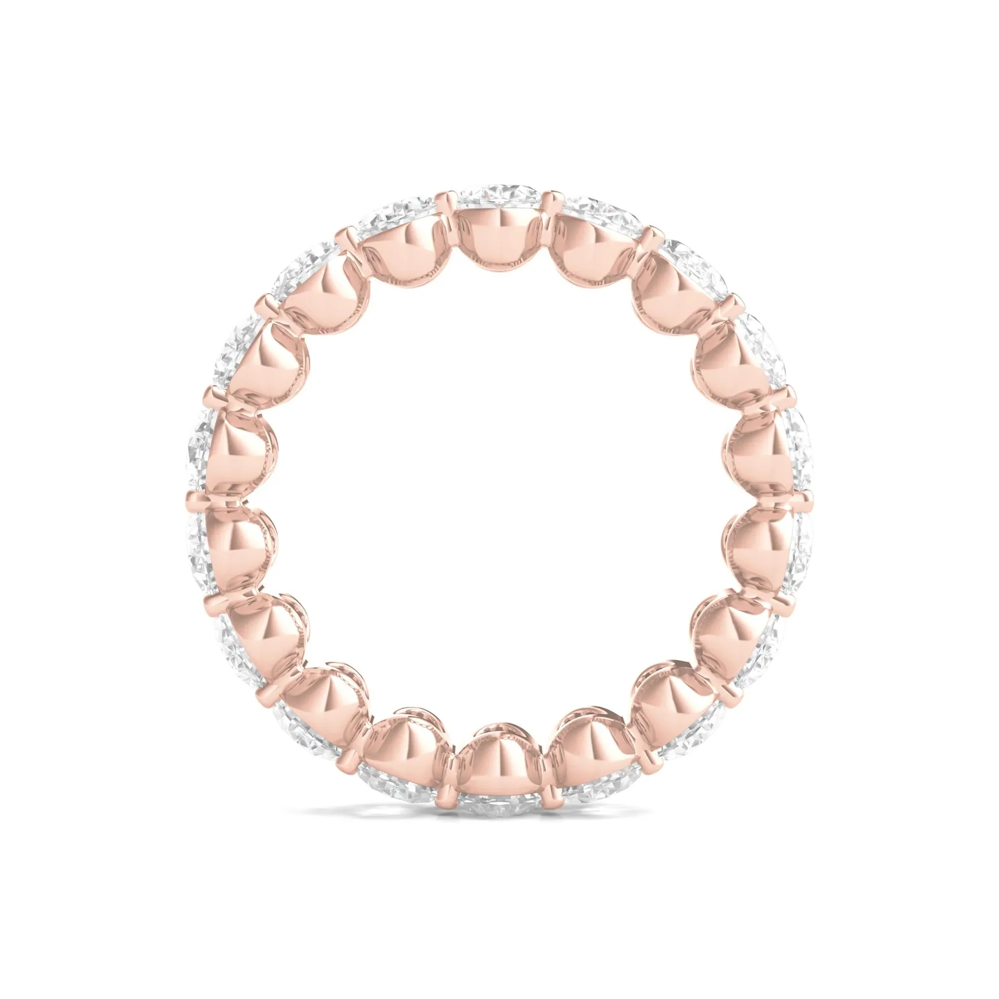6 CT. Tw. Lab Grown Oval Diamond Eternity Band Ring 14K Rose Gold Size 9 2mm - Image 2