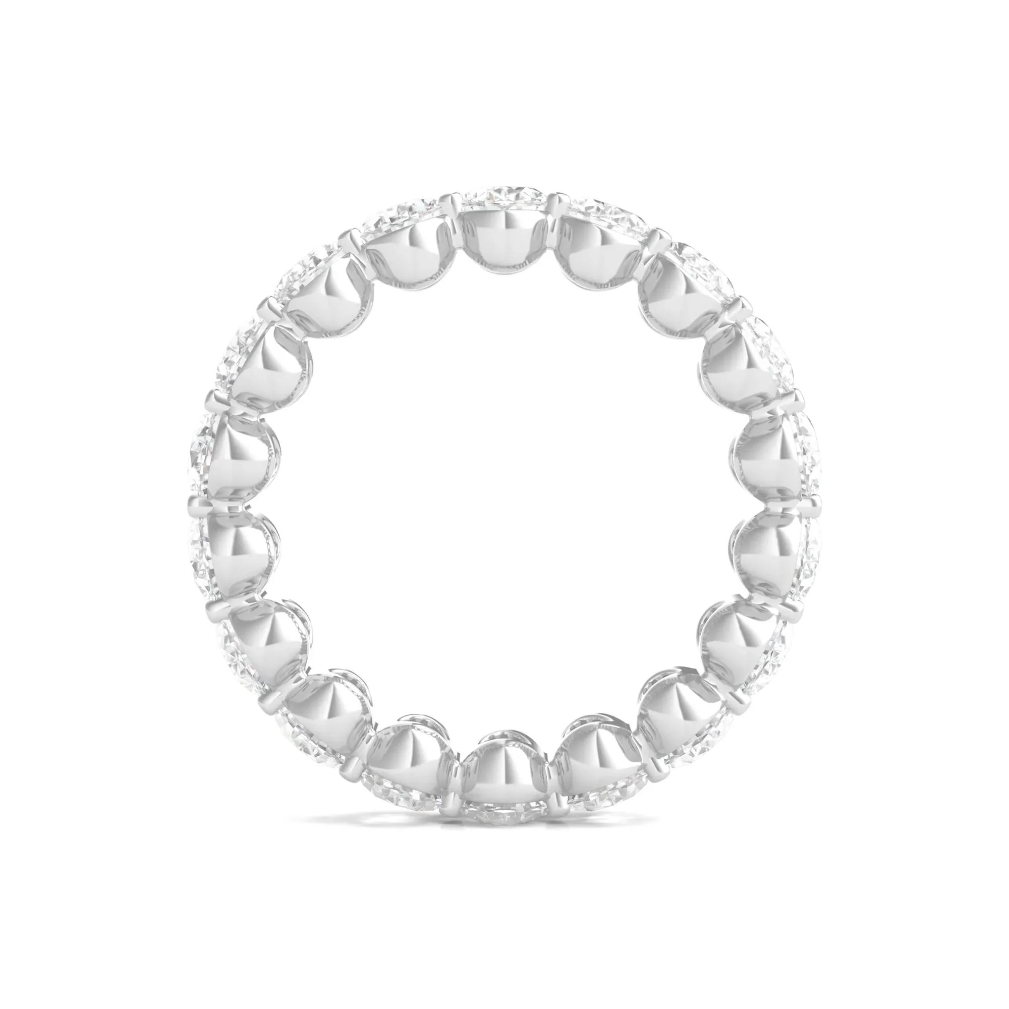 6 CT. Tw. Lab Grown Oval Diamond Eternity Band Ring 14K White Gold Size 4 2mm - Image 2