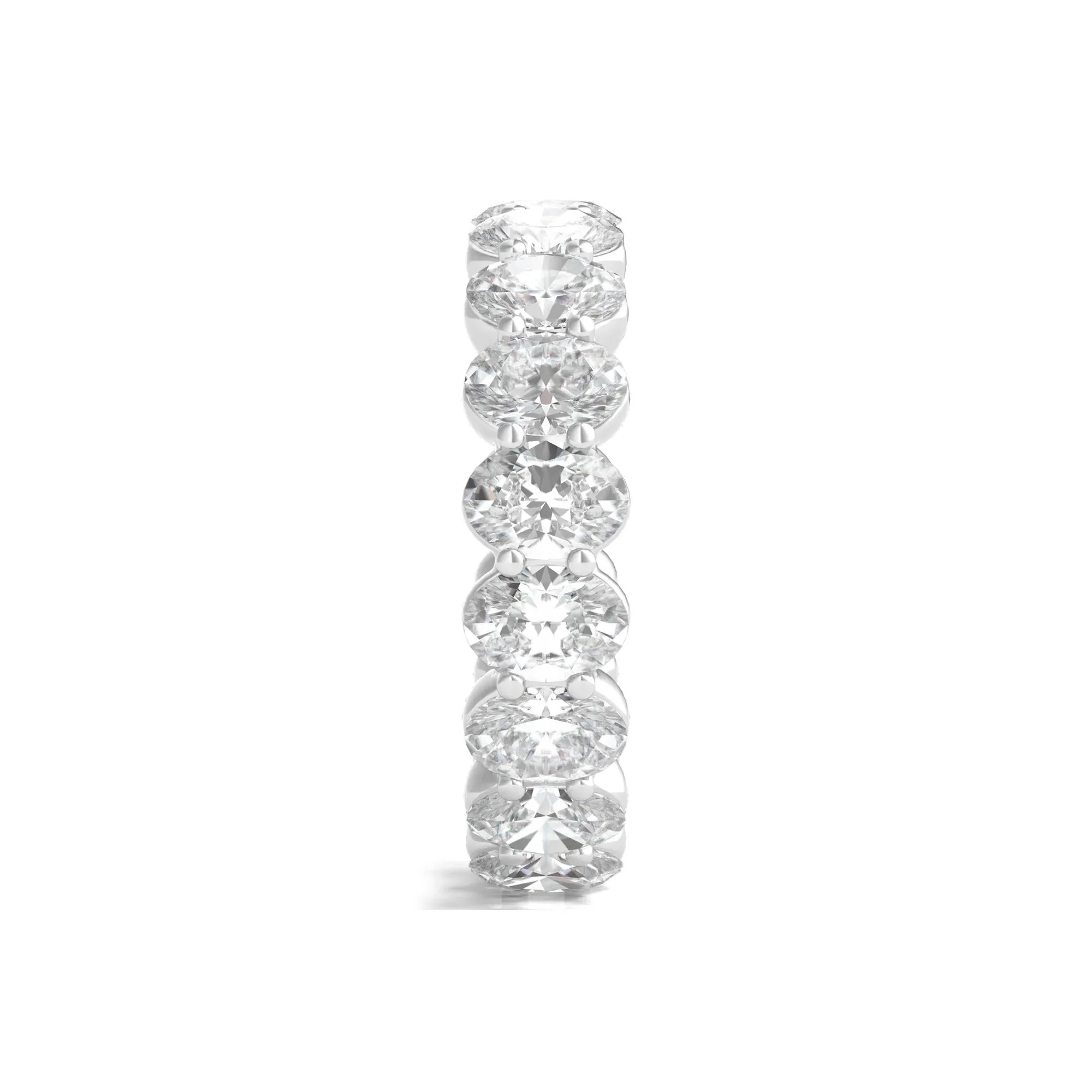 6 CT. Tw. Lab Grown Oval Diamond Eternity Band Ring 14K White Gold Size 9 2mm - Image 3