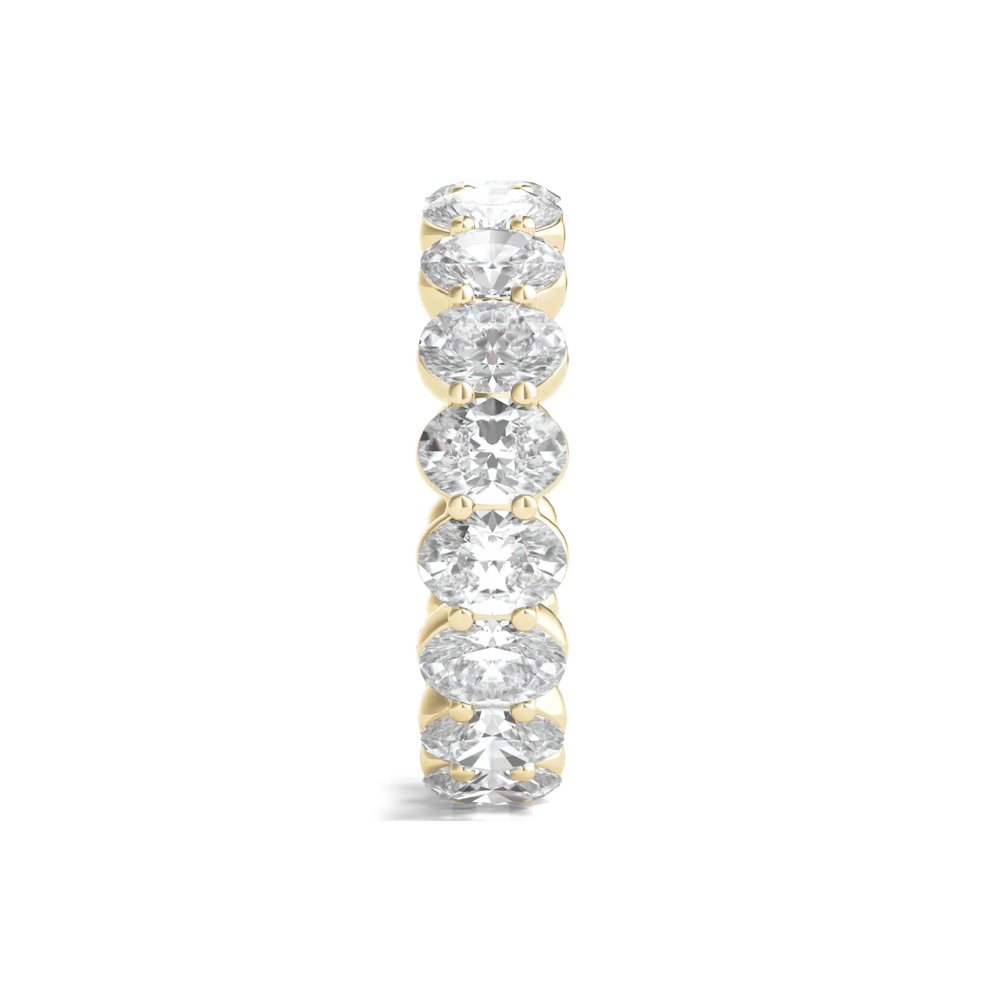 6 CT. Tw. Lab Grown Oval Diamond Eternity Band Ring 14K Yellow Gold Size 8 2mm - Image 3
