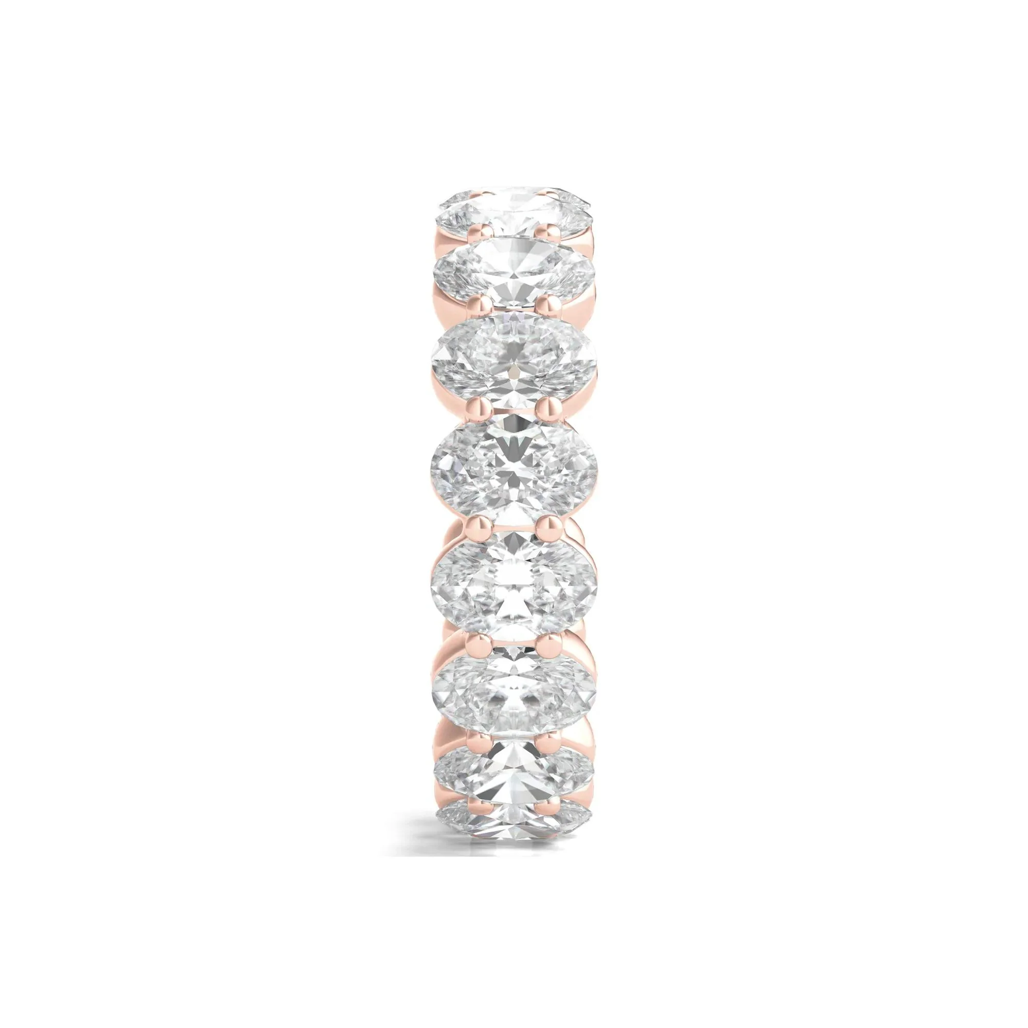 7 CT. Tw. Lab Grown Oval Diamond Eternity Band Ring 14K Rose Gold Size 5.5 2mm - Image 3