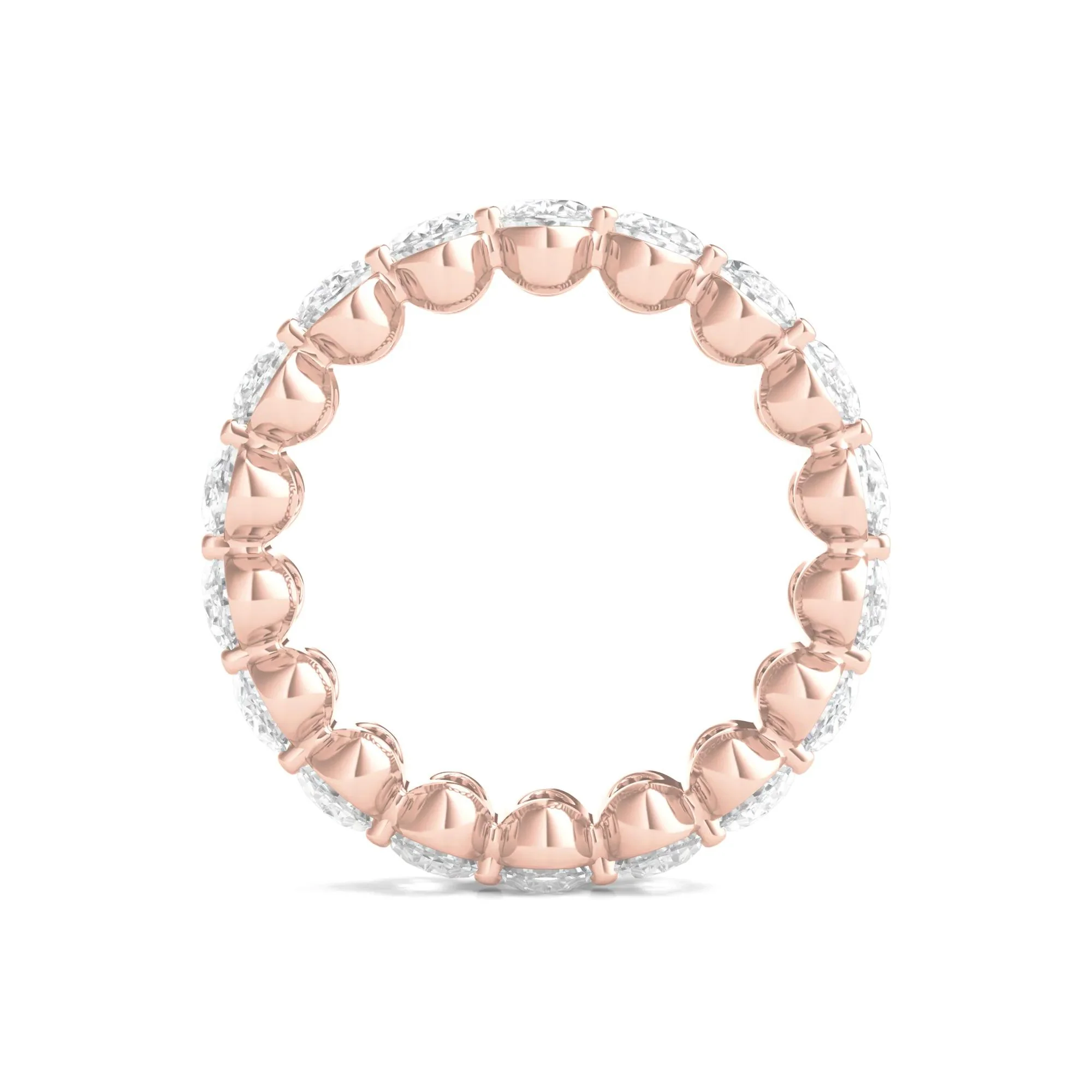 7 CT. Tw. Lab Grown Oval Diamond Eternity Band Ring 14K Rose Gold Size 7.5 2mm - Image 2