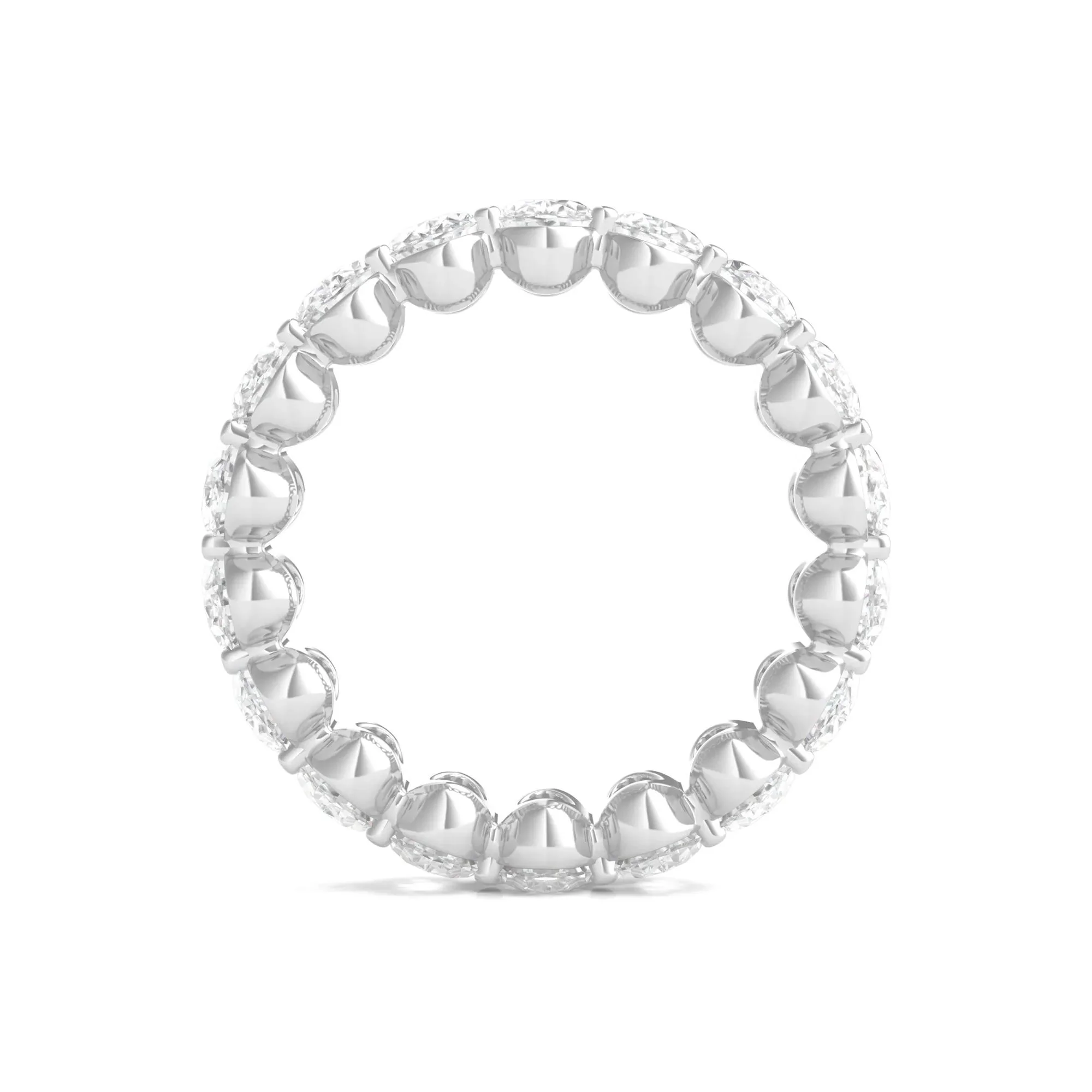 6 CT. Tw. Lab Grown Oval Diamond Eternity Band Ring 14K White Gold Size 7.5 2mm - Image 2