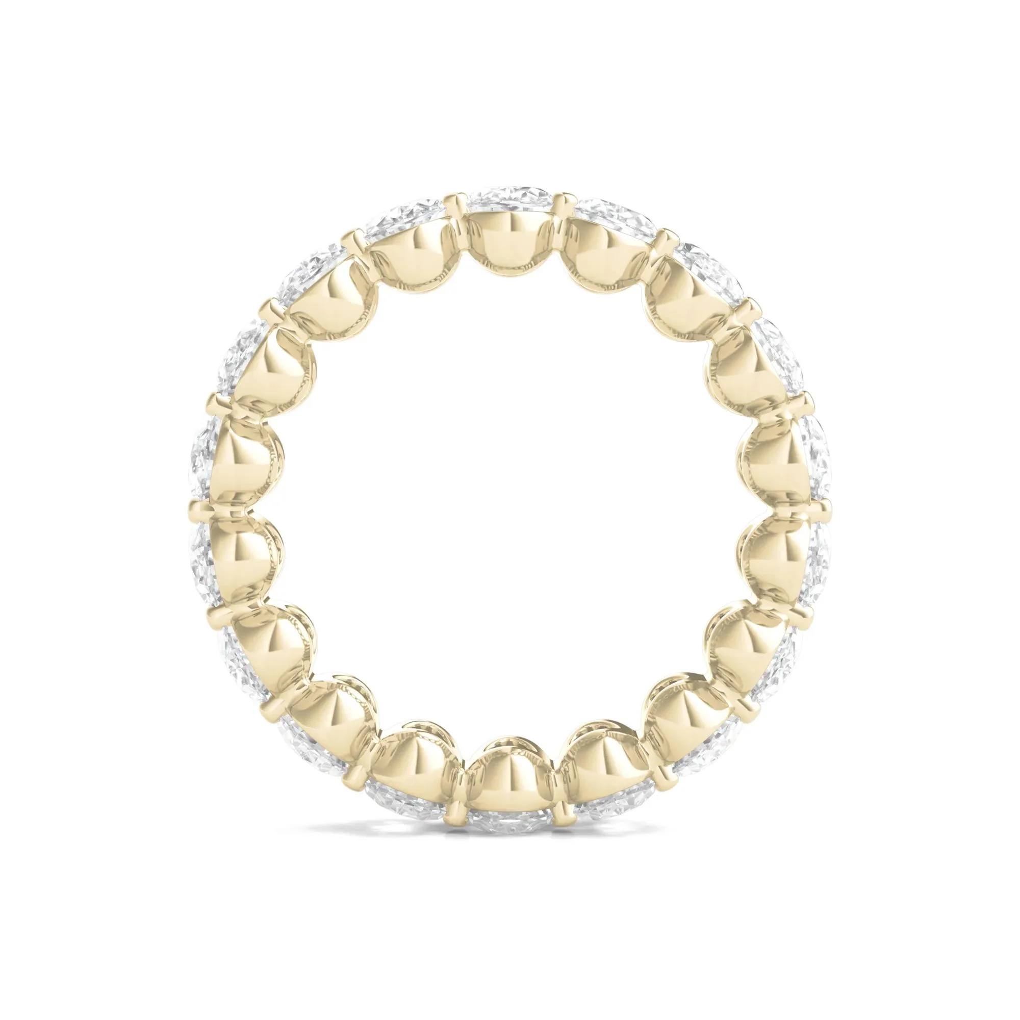 7 CT. Tw. Lab Grown Oval Diamond Eternity Band Ring 14K Yellow Gold Size 4 2mm - Image 2