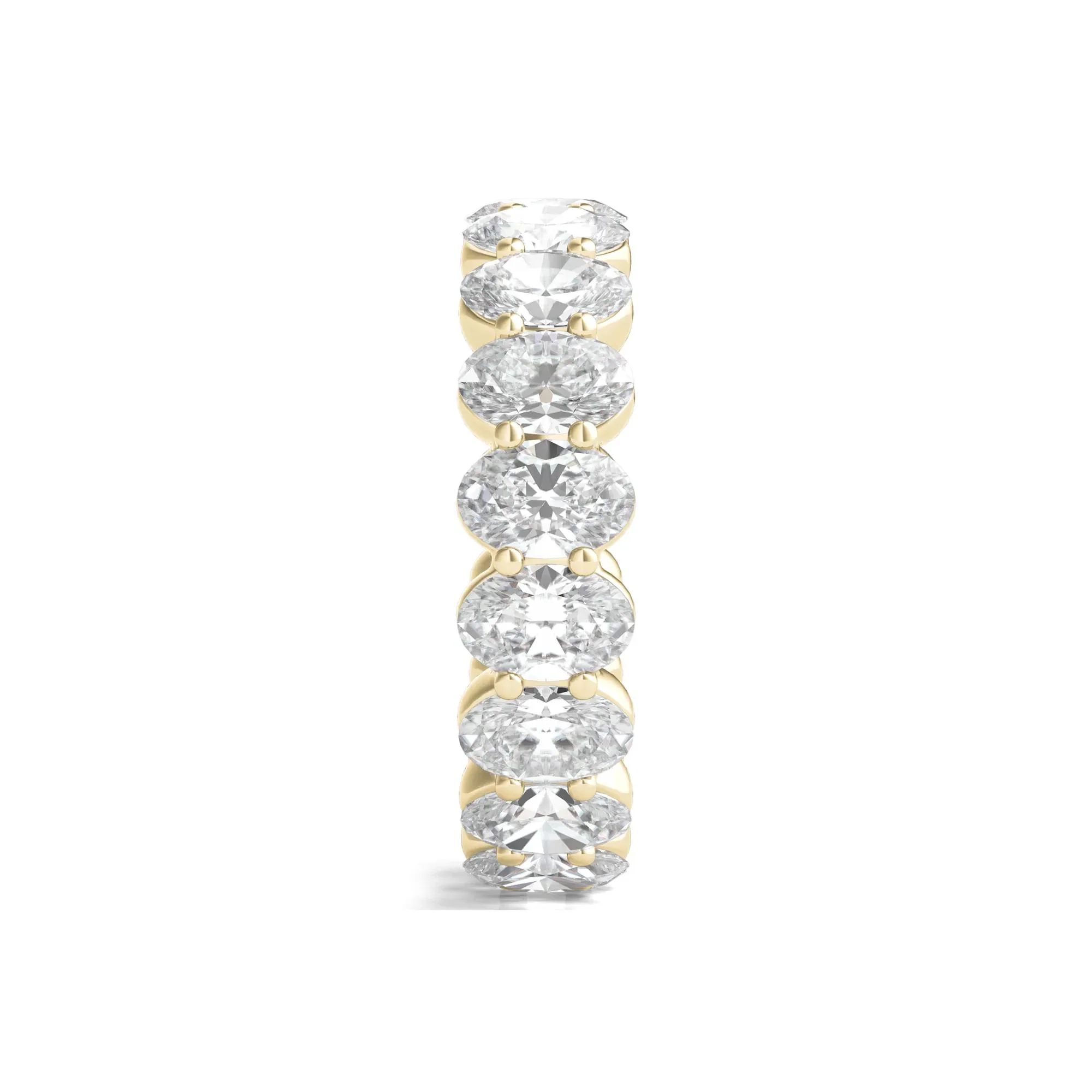 7 CT. Tw. Lab Grown Oval Diamond Eternity Band Ring 14K Yellow Gold Size 8.5 2mm - Image 3
