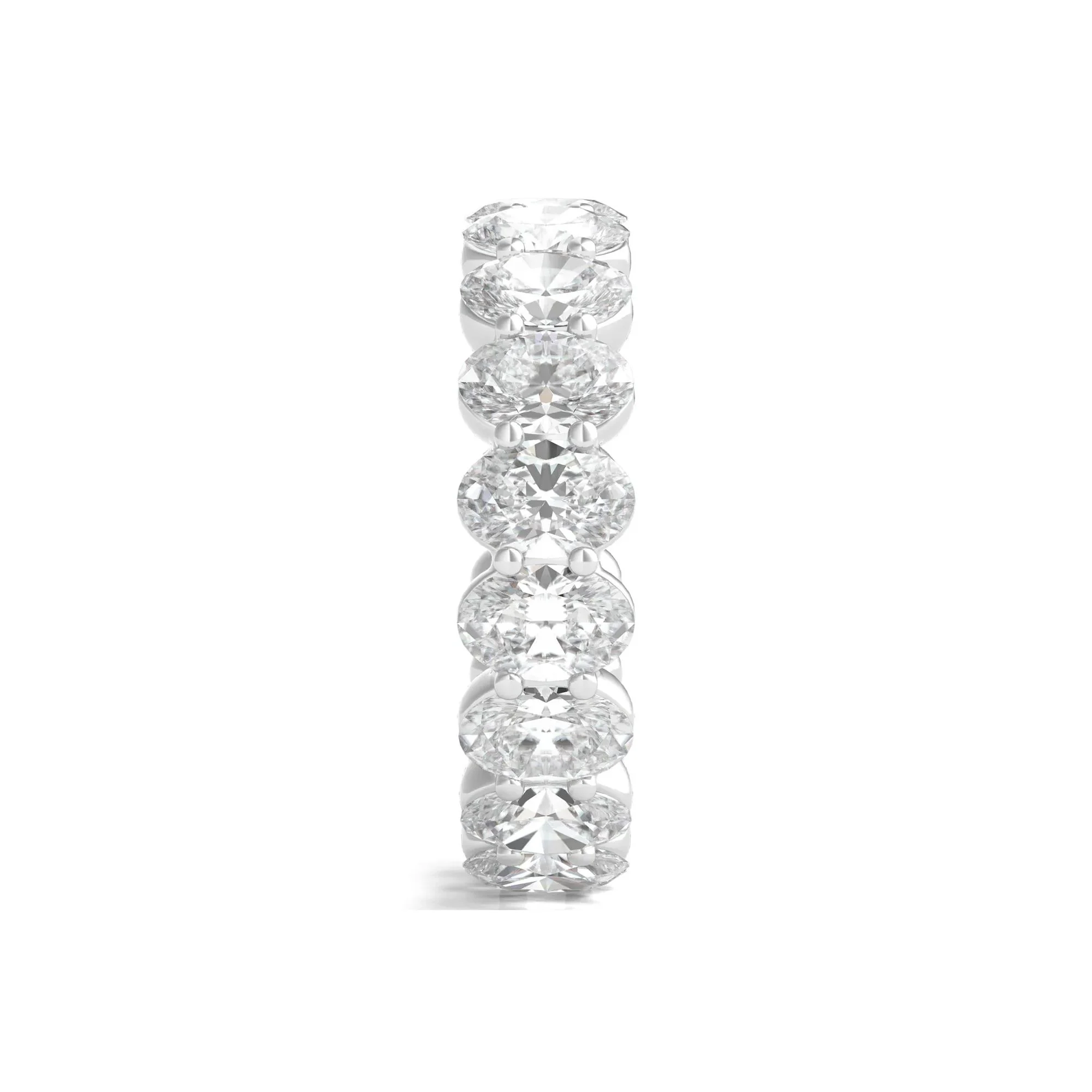 7 CT. Tw. Lab Grown Oval Diamond Eternity Band Ring Platinum White Size 8.5 2mm - Image 3