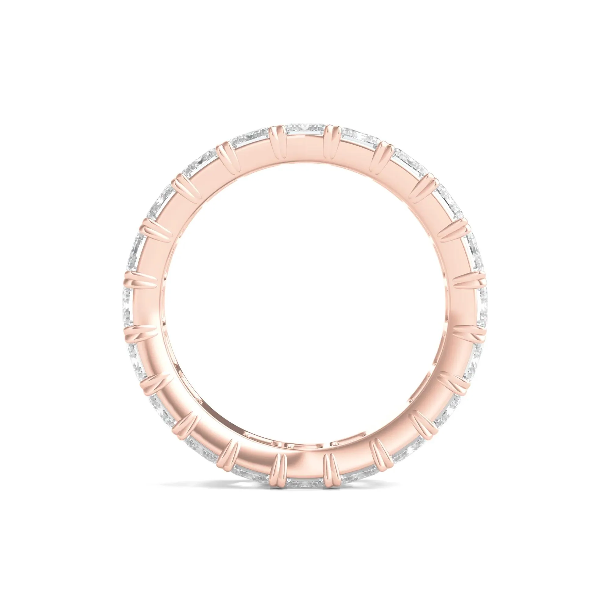 6 CT. Tw. Lab Grown Emerald-Cut Diamond Eternity Band Ring 14K Rose Gold Size 6 3mm - Image 2