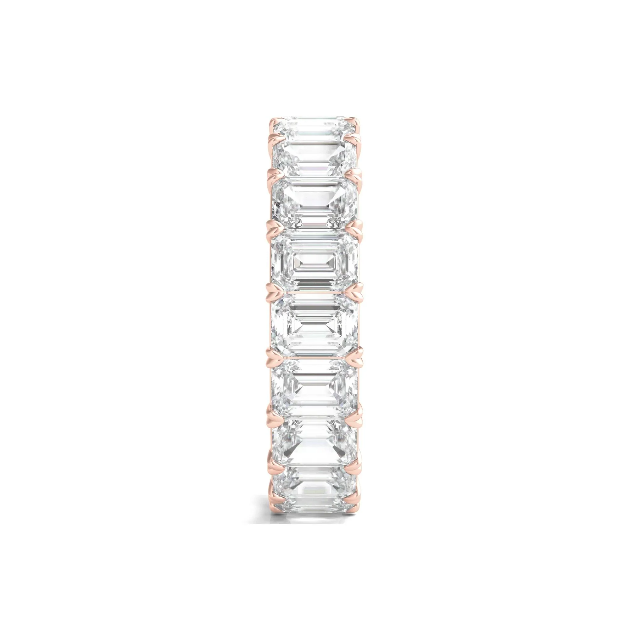 6 CT. Tw. Lab Grown Emerald-Cut Diamond Eternity Band Ring 14K Rose Gold Size 6 3mm - Image 3
