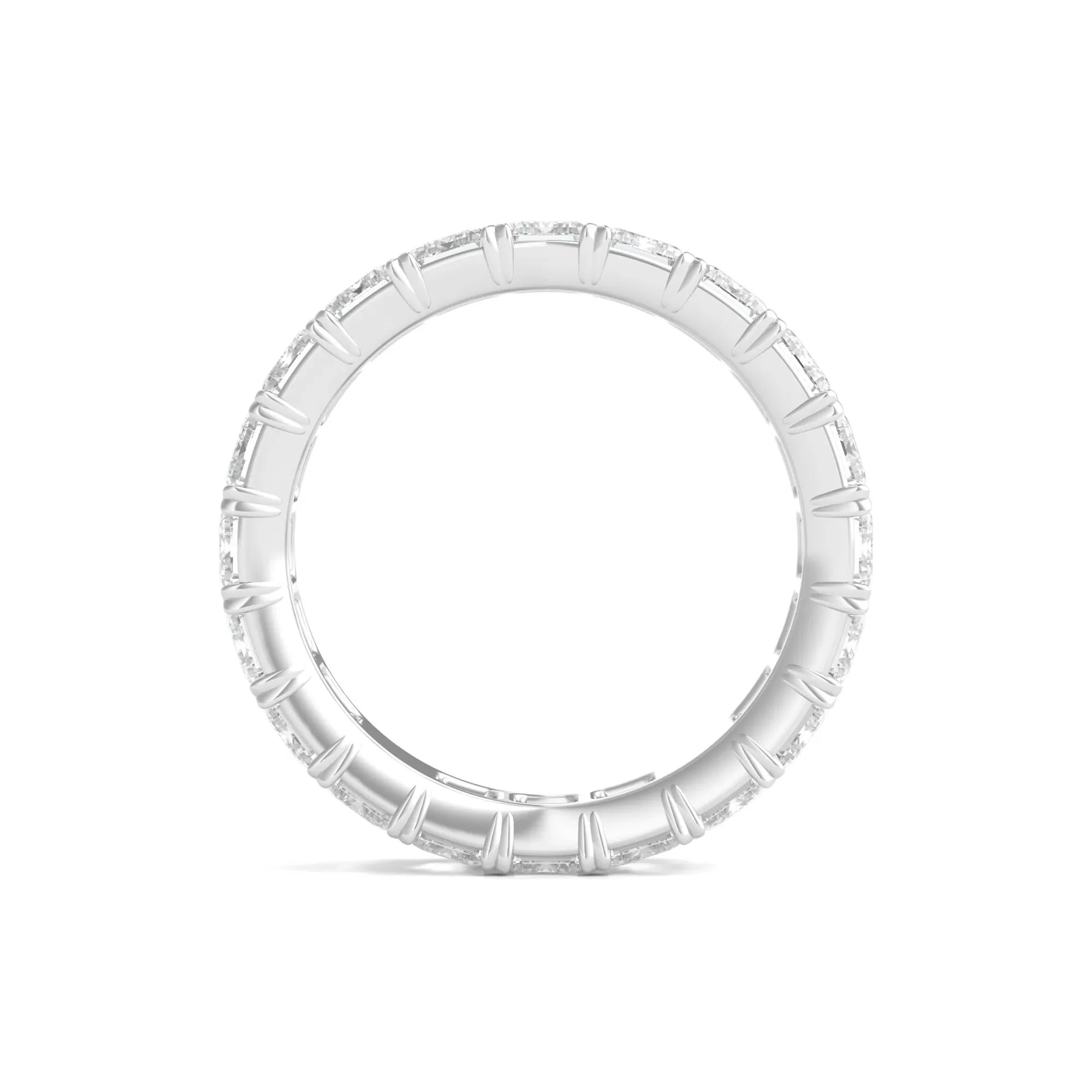6 CT. Tw. Lab Grown Emerald-Cut Diamond Eternity Band Ring 14K White Gold Size 5 3mm - Image 2