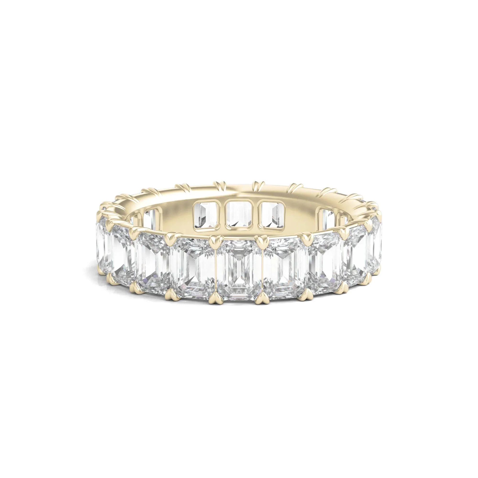 6 CT. Tw. Lab Grown Emerald-Cut Diamond Eternity Band Ring 14K Yellow Gold Size 7.5 3mm