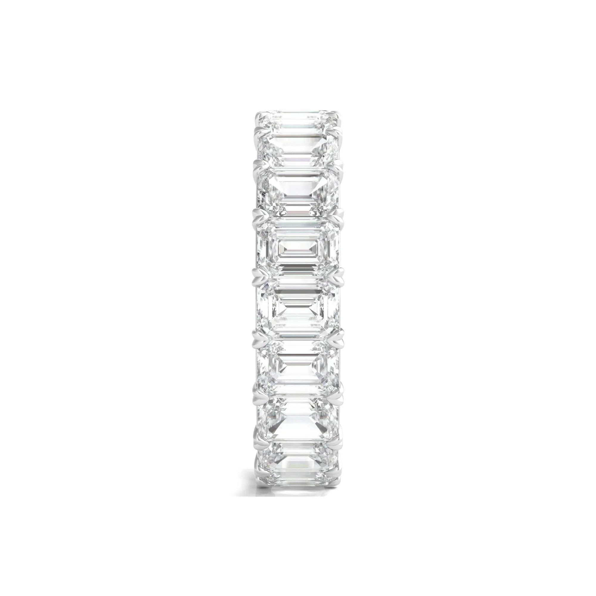 6 CT. Tw. Lab Grown Emerald-Cut Diamond Eternity Band Ring Platinum White Size 8 3mm - Image 3