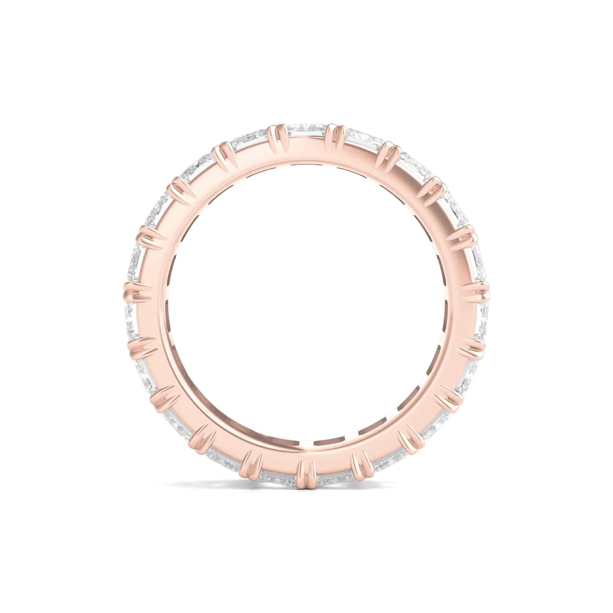 7 CT. Tw. Lab Grown Emerald-Cut Diamond Eternity Band Ring 14K Rose Gold Size 7 3mm - Image 2