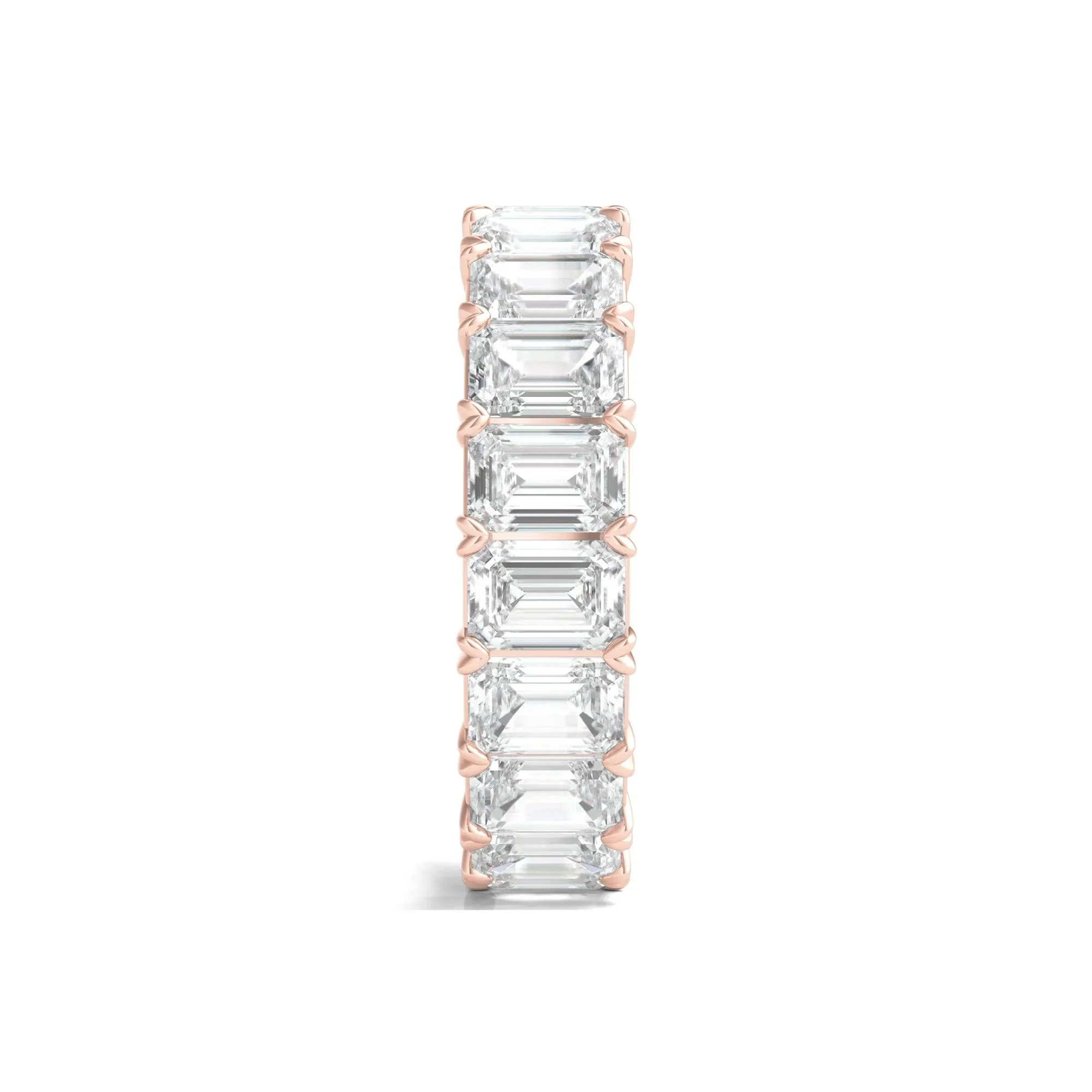 7 CT. Tw. Lab Grown Emerald-Cut Diamond Eternity Band Ring 14K Rose Gold Size 9 3mm - Image 3
