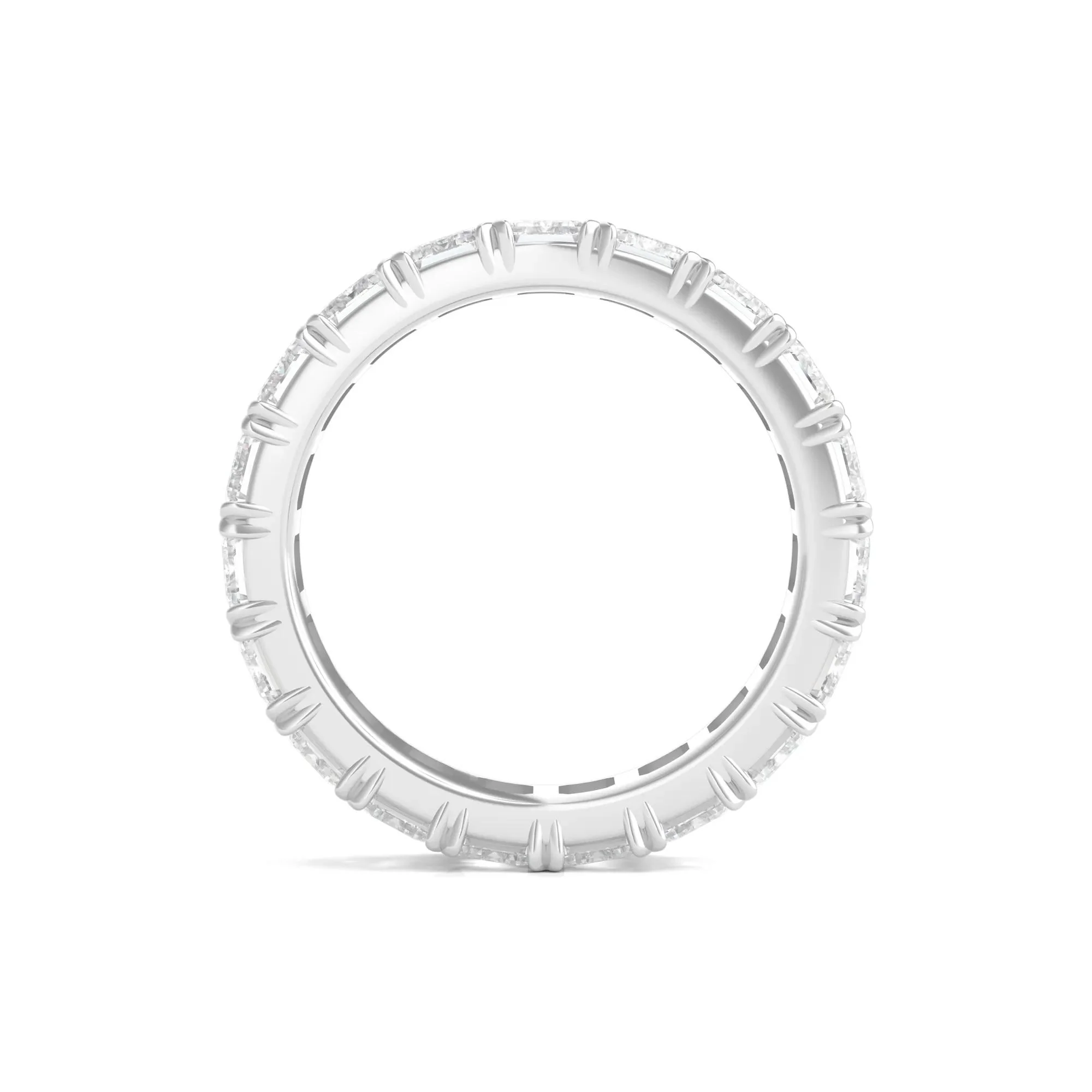 7 CT. Tw. Lab Grown Emerald-Cut Diamond Eternity Band Ring Platinum White Size 7.5 3mm - Image 2