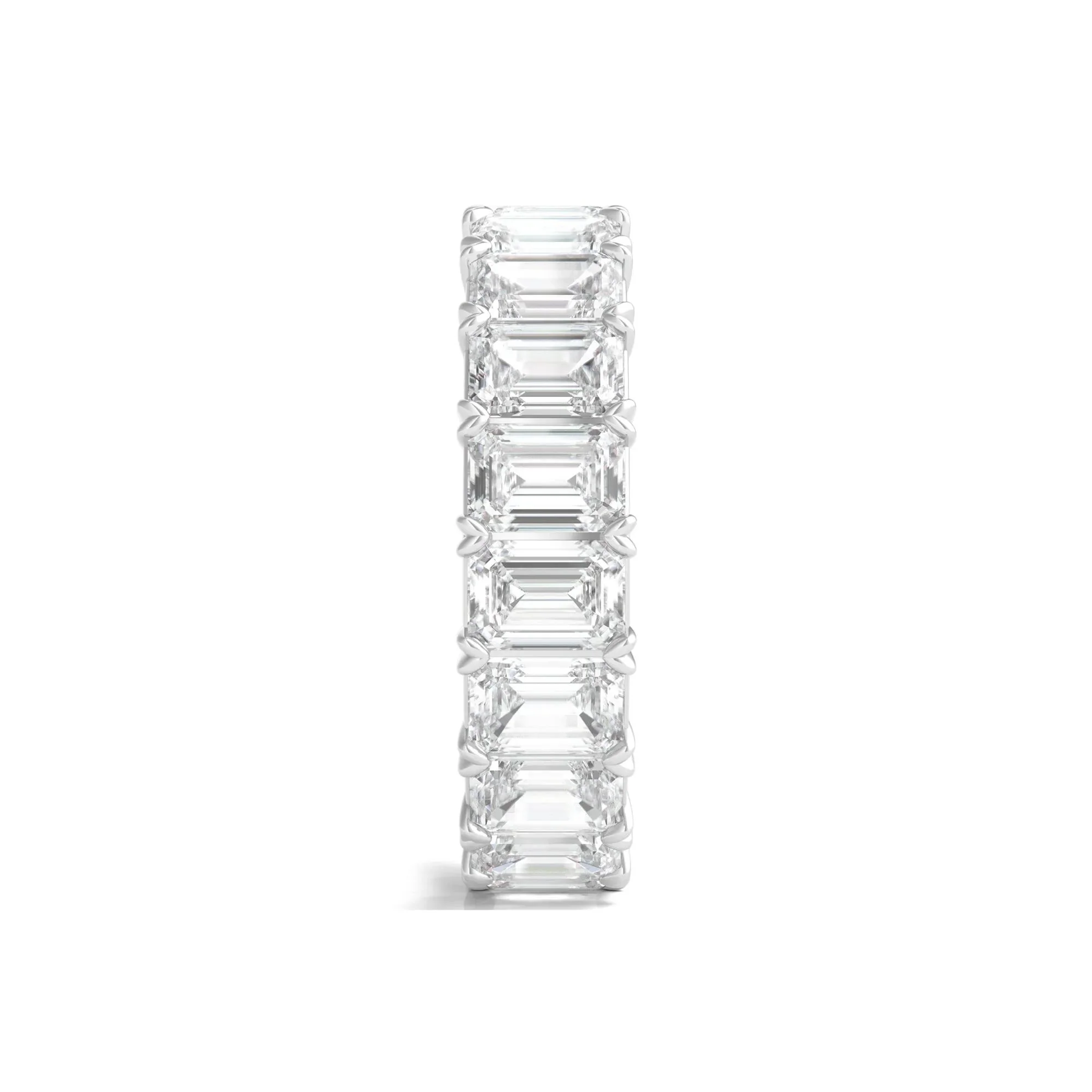 7 CT. Tw. Lab Grown Emerald-Cut Diamond Eternity Band Ring Platinum White Size 8 3mm - Image 3