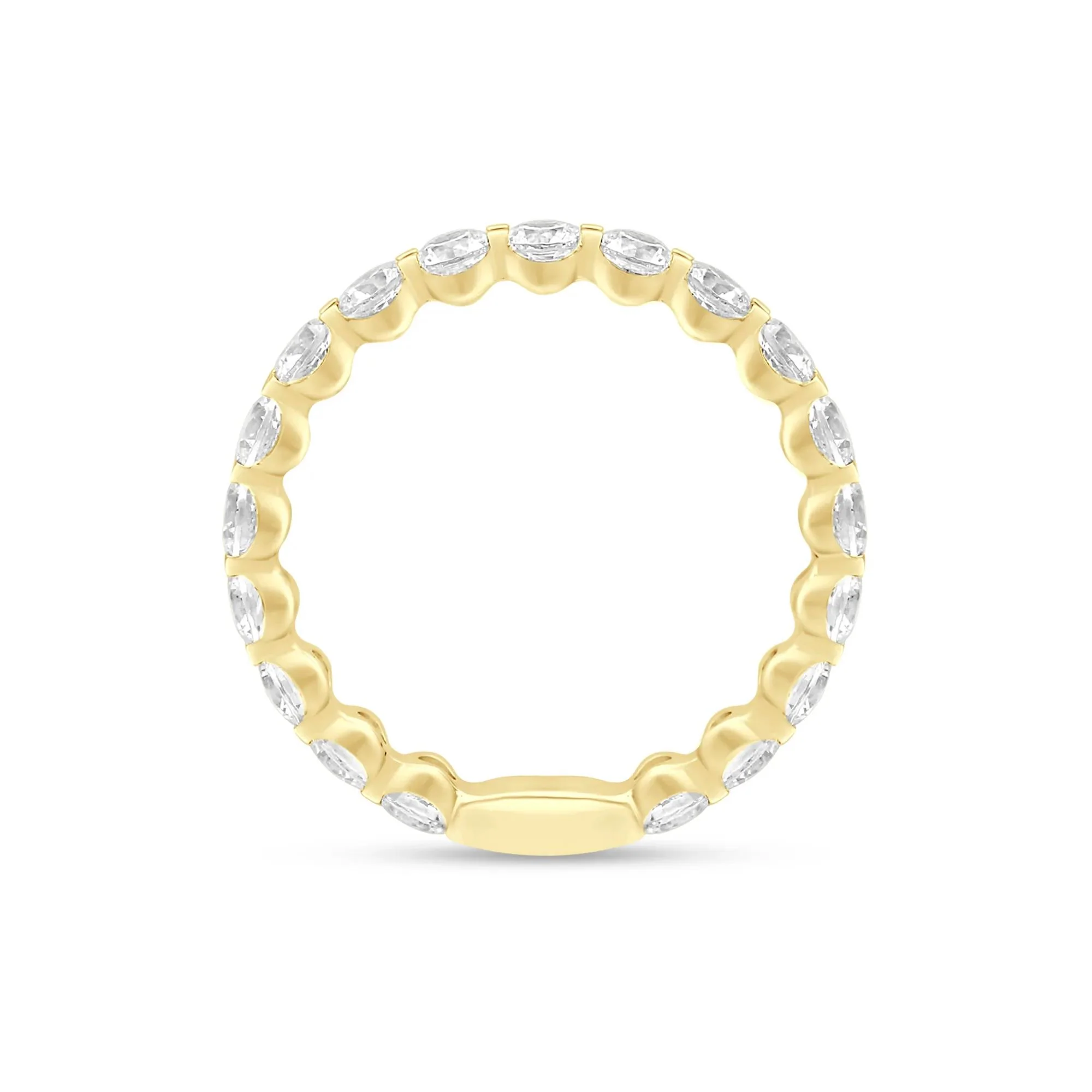 2 CT. Tw. Round-Cut Sizeable Diamond Eternity Band Ring 14K Yellow Gold Size 7 2mm - Image 2