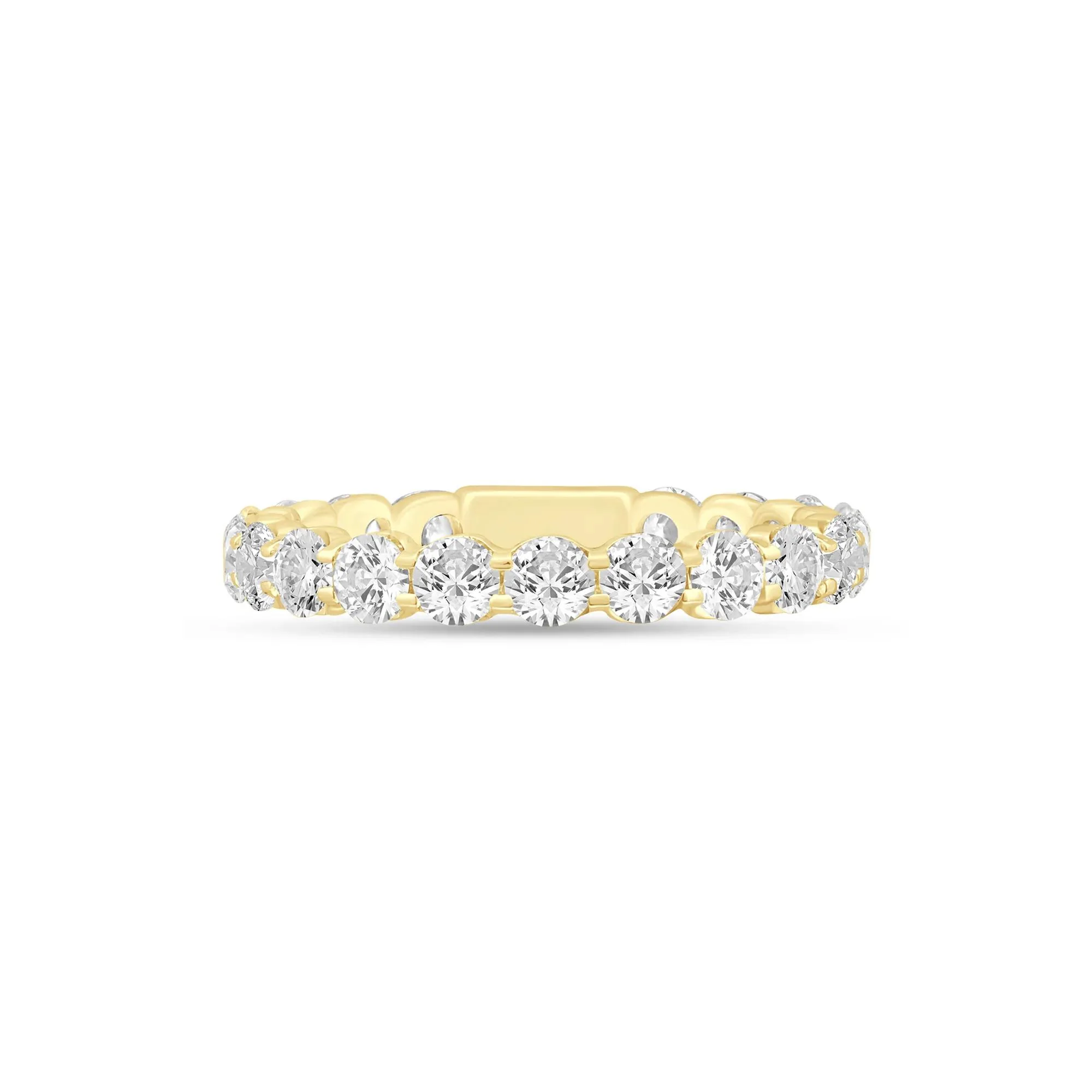 2 CT. Tw. Round-Cut Sizeable Diamond Eternity Band Ring 14K Yellow Gold Size 8.5 2mm