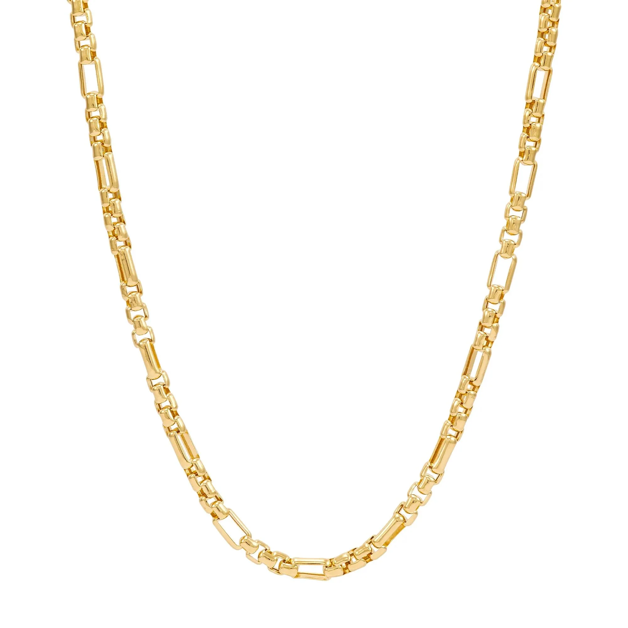 Figaro Chain 14K Yellow Gold Necklace Size 22"