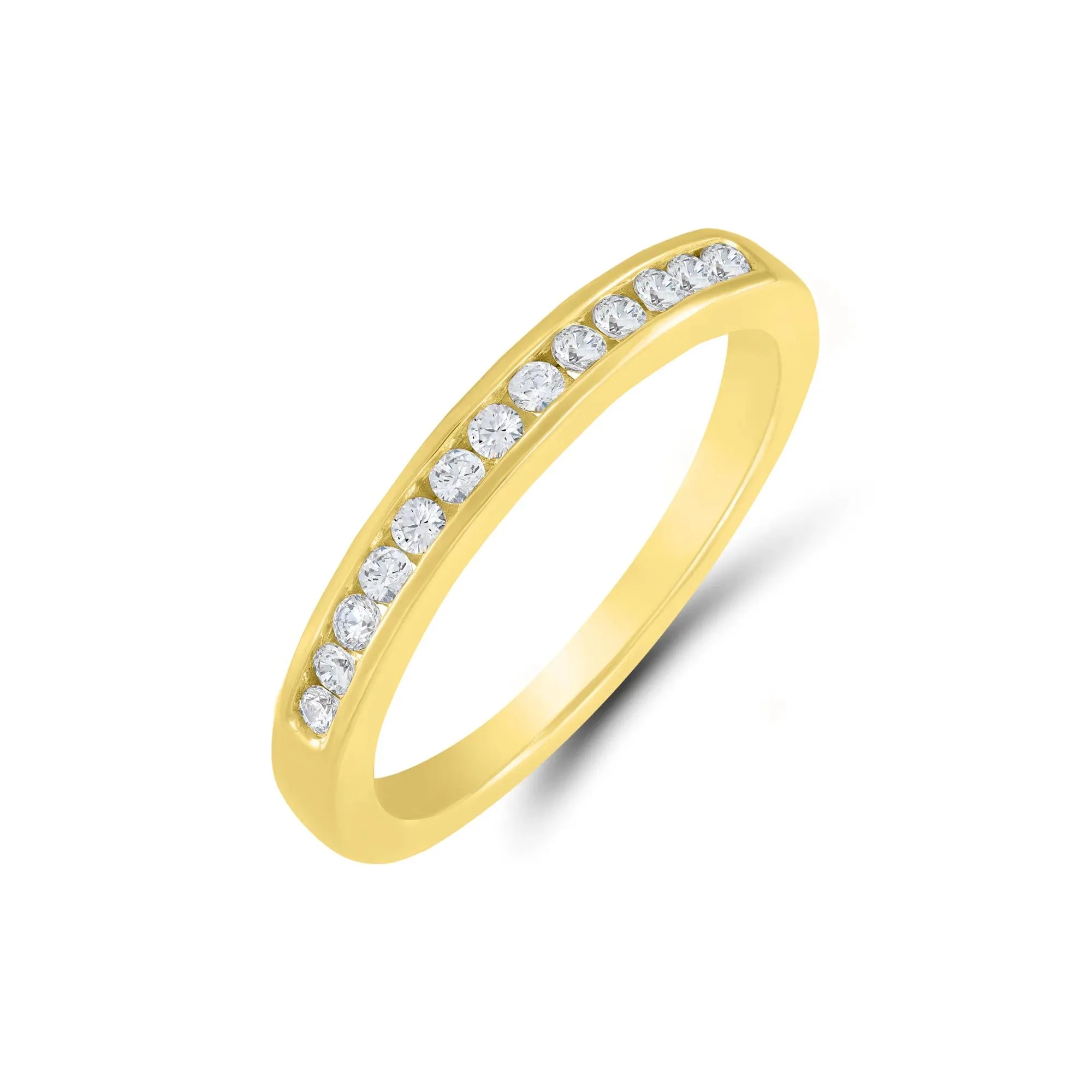 1 CT. Tw. Composite Diamond Engagement Ring Set 10K Yellow Gold Round Brilliant Cut Size 6.5 1mm - Image 5