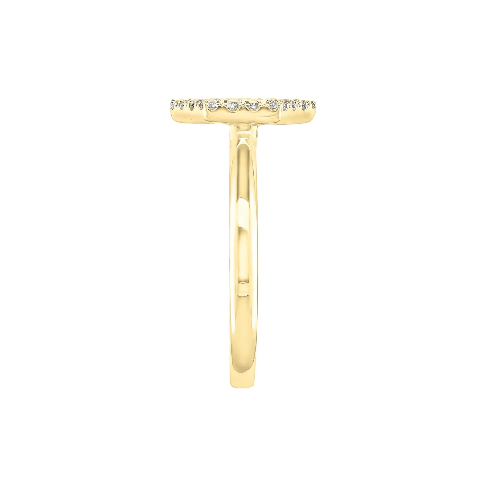 1/8 CT. Tw. Diamond Hexagon Ring 10K Yellow Gold Size 7 1mm - Image 3