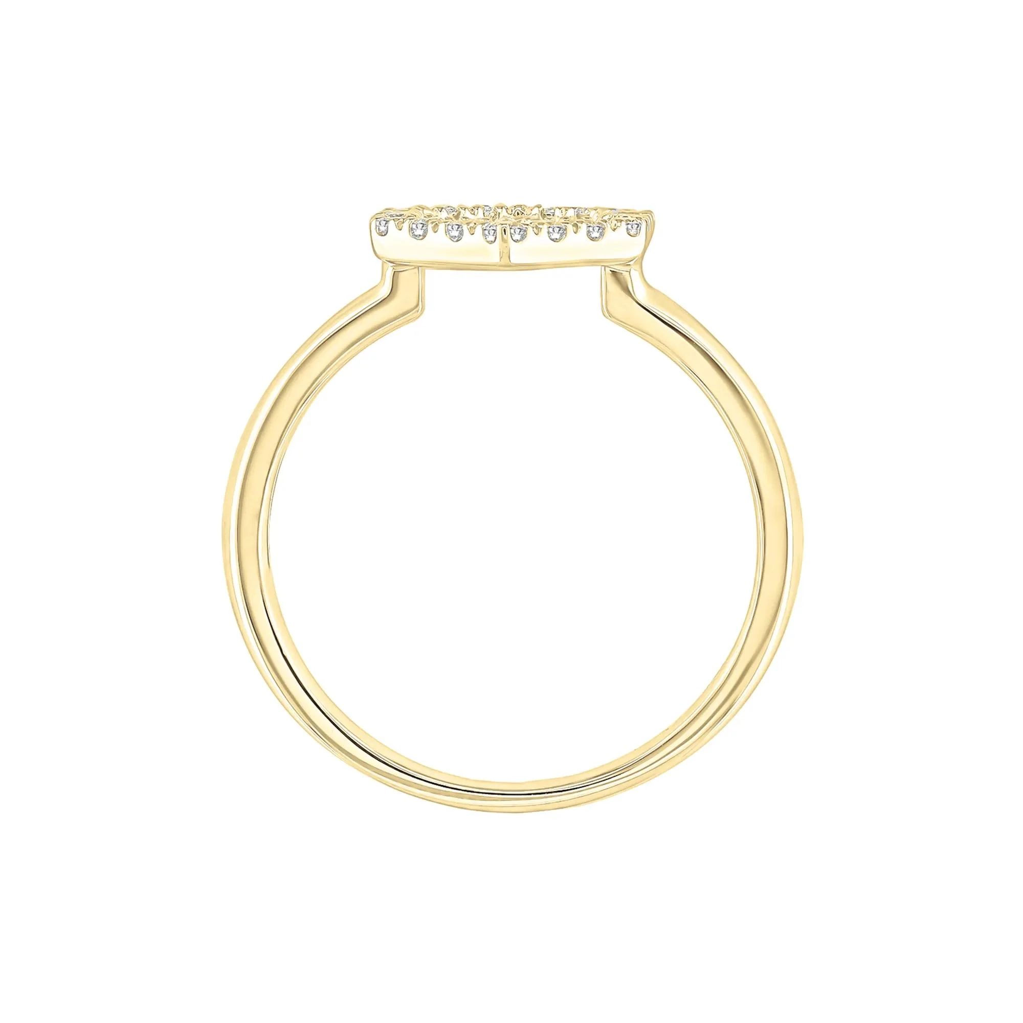1/8 CT. Tw. Diamond Hexagon Ring 10K Yellow Gold Size 8 1mm - Image 2