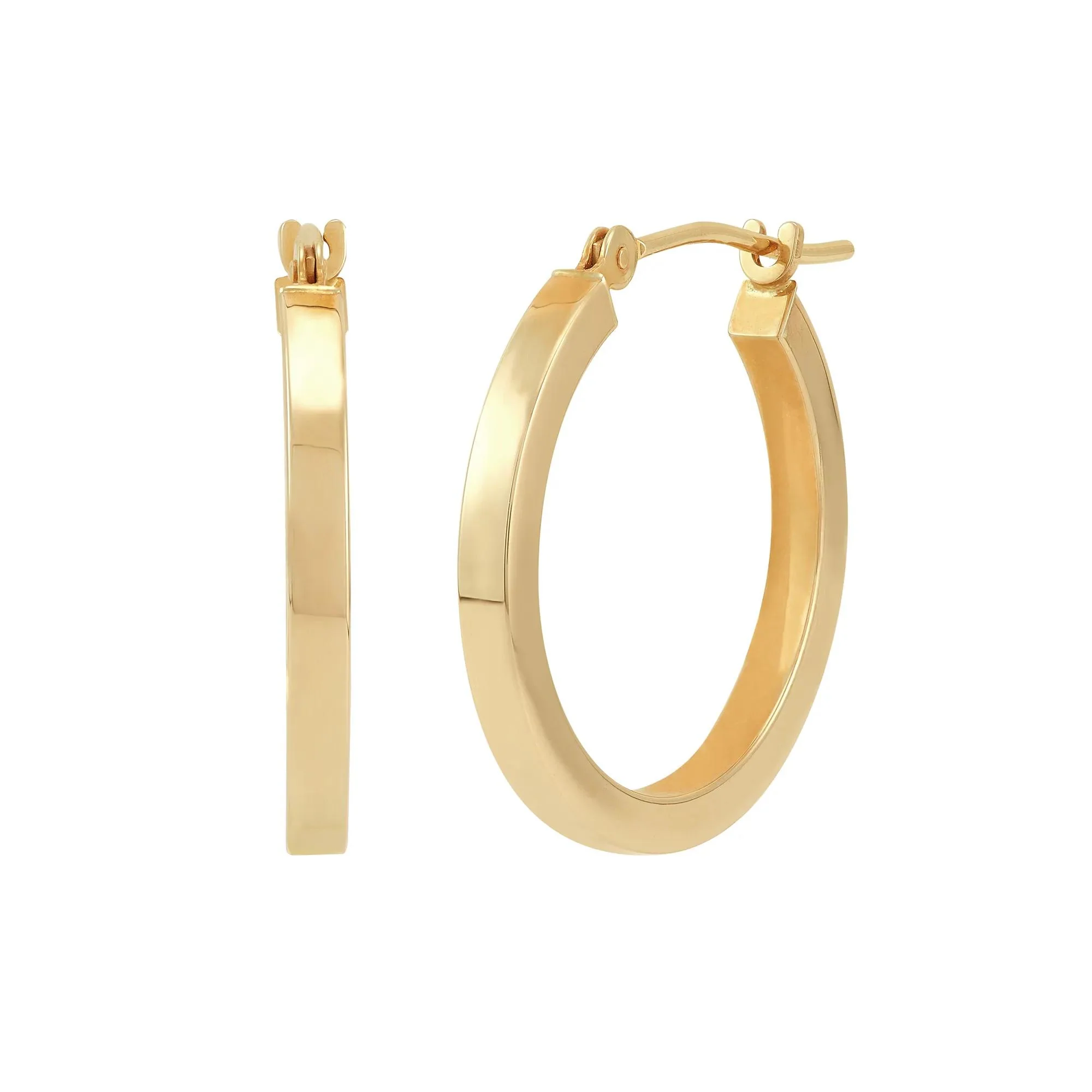 Polished Hoop Earrings 14K Yellow Gold Size 20.00mm