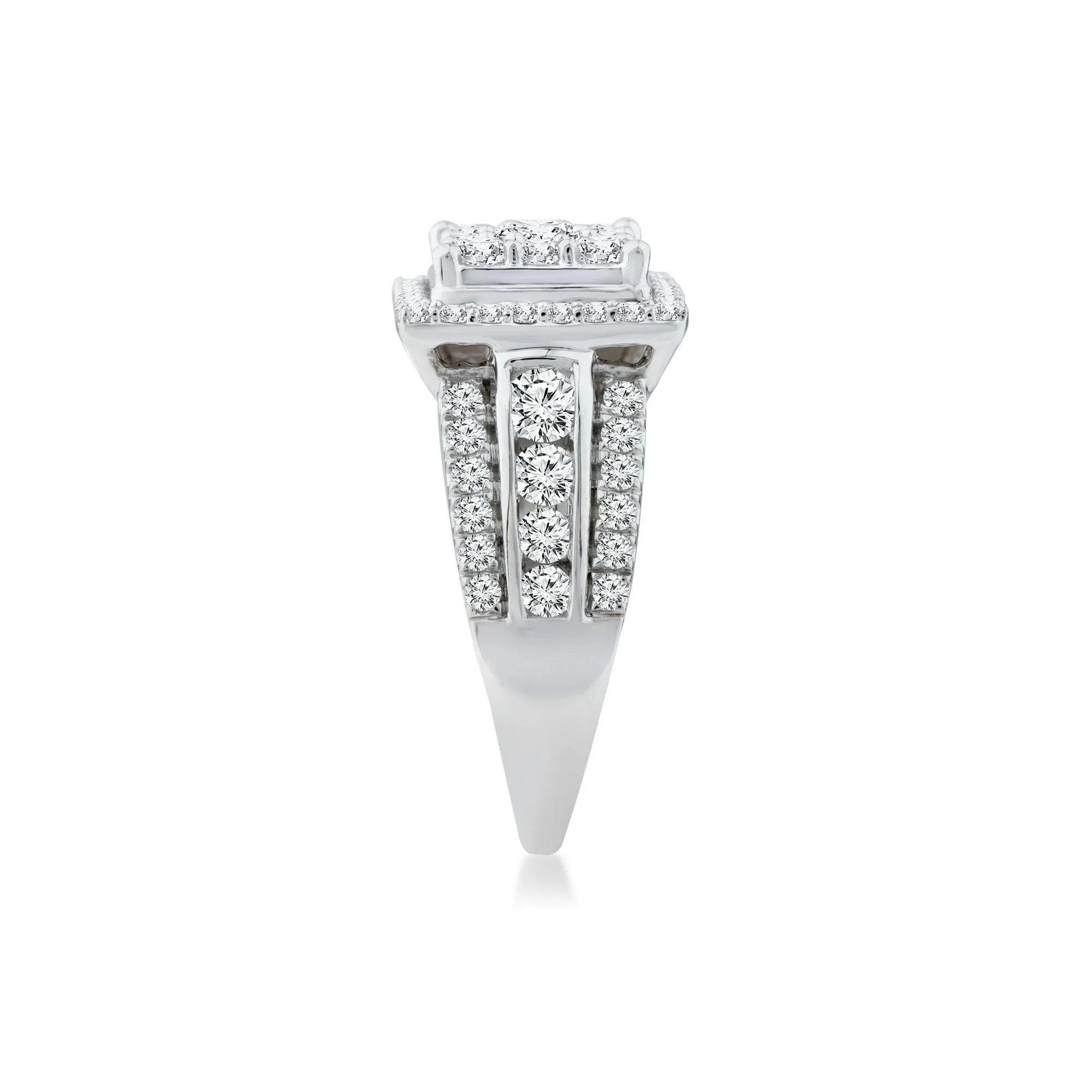 2 CT. Tw. Diamond Composite Engagement Ring 10K White Gold Round Brilliant Cut Size 6.5 2mm - Image 3