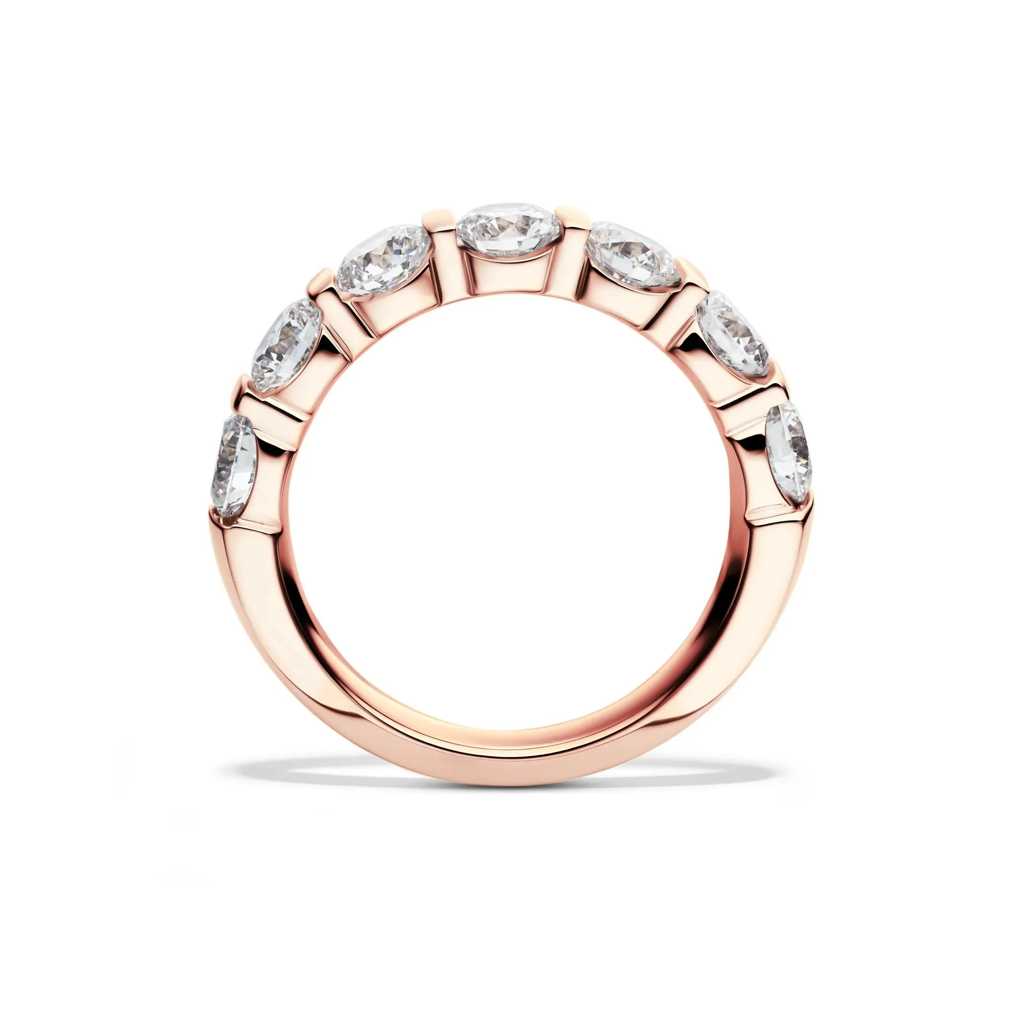 2 CT. Tw. Lab Grown Diamond Wedding Band Ring 14K Rose Gold Round Brilliant Cut Size 6 2mm - Image 2