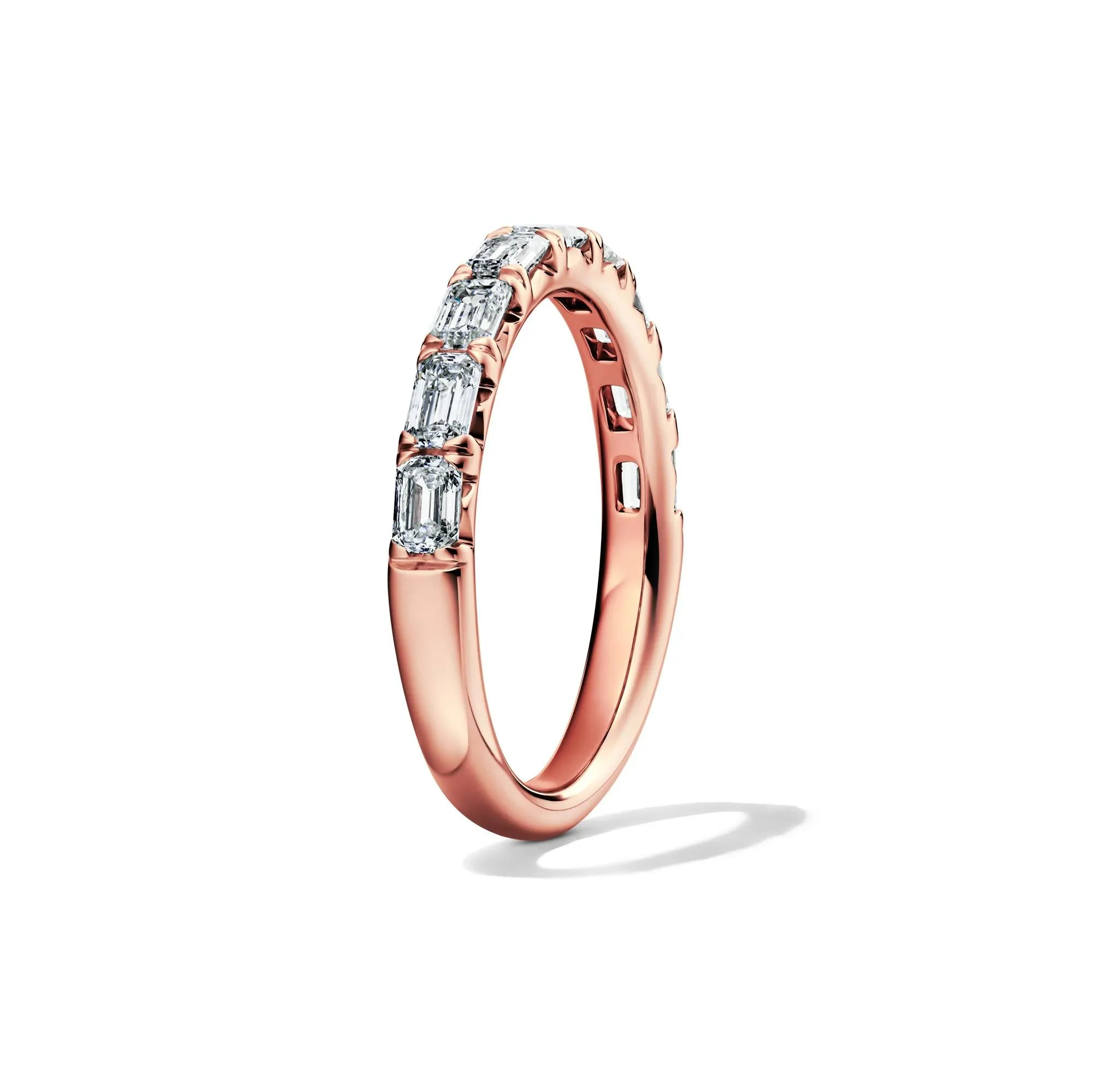 1 CT. Tw. Lab Grown Diamond East-West Band Ring 14K Rose Gold Size 5.5 3.5mm - Image 3