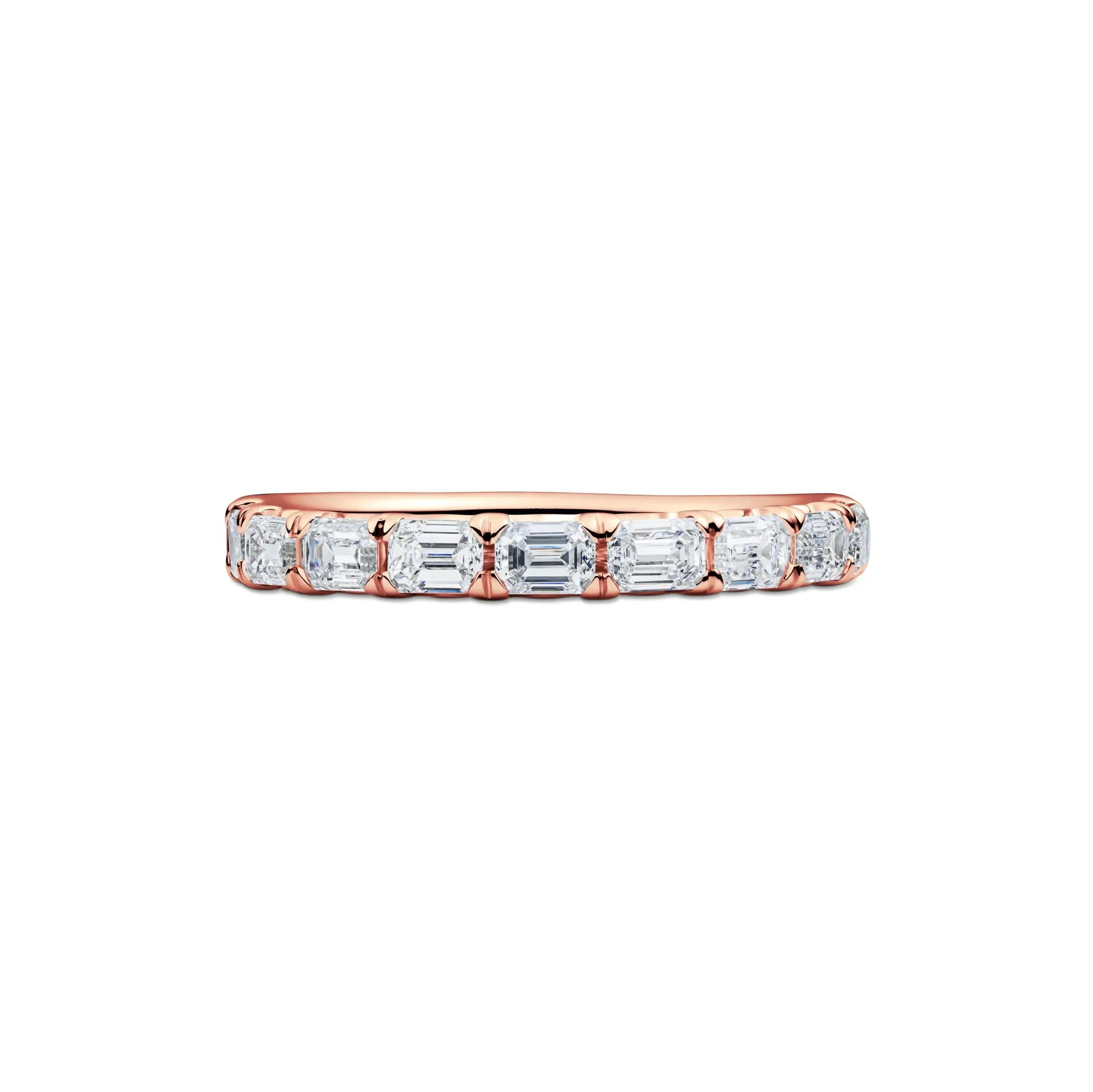 1 CT. Tw. Lab Grown Diamond East-West Band Ring 14K Rose Gold Size 8.5 3.5mm