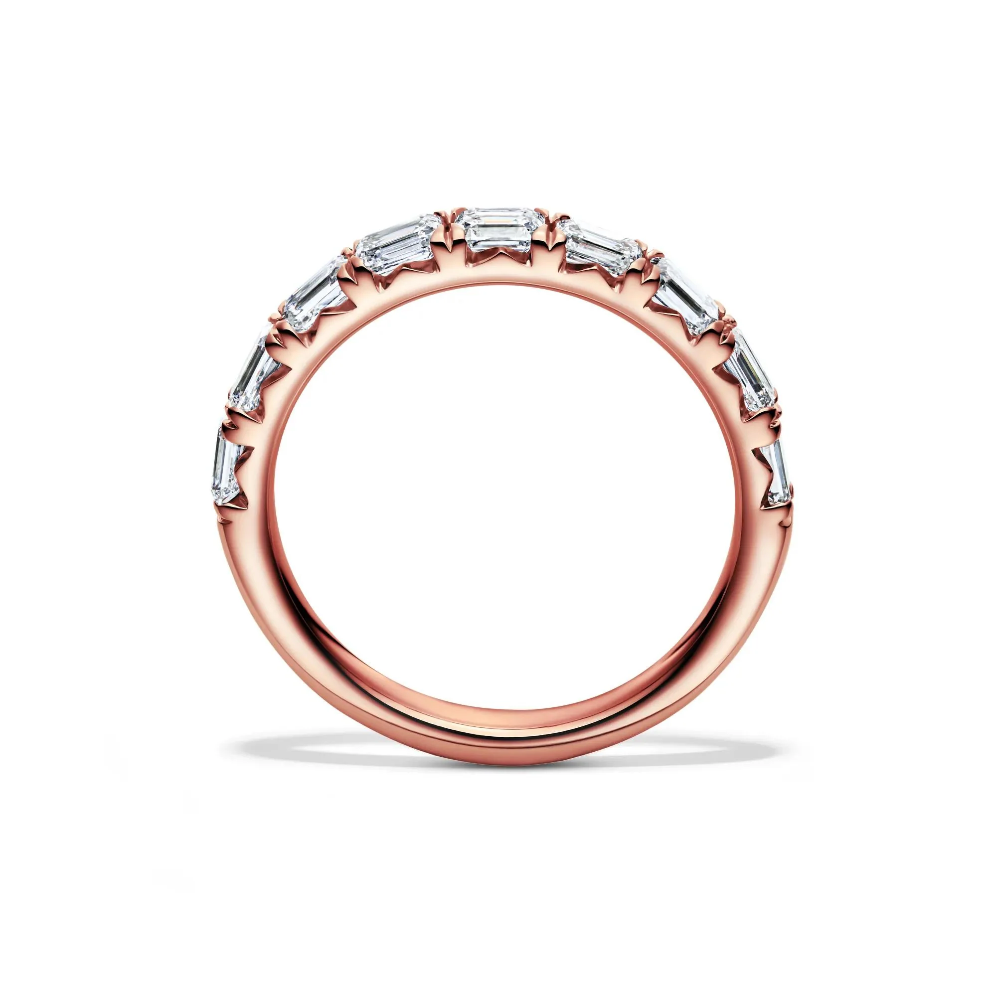 1 CT. Tw. Lab Grown Diamond East-West Band Ring 14K Rose Gold Size 8.5 3.5mm - Image 2