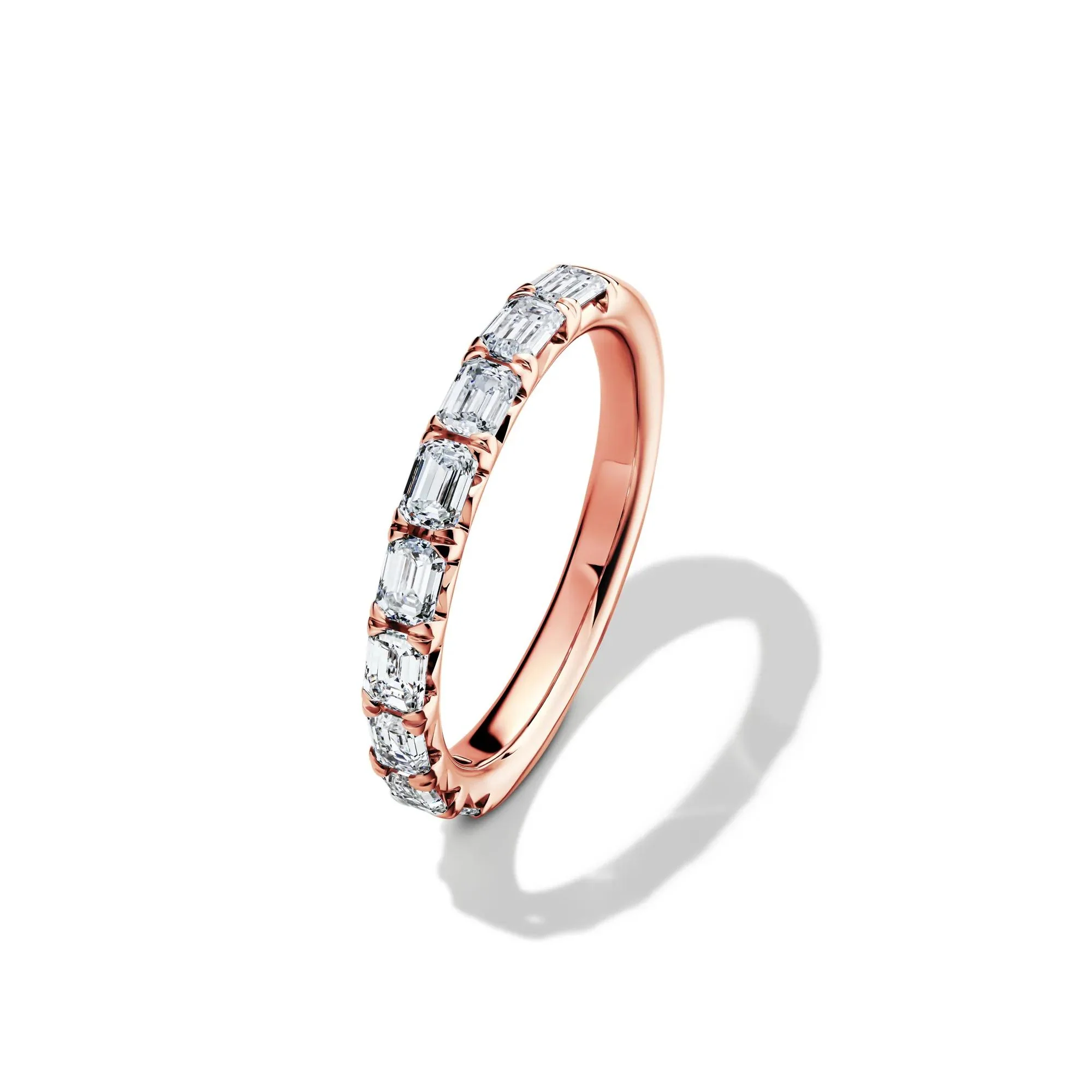 1 CT. Tw. Lab Grown Diamond East-West Band Ring 14K Rose Gold Size 9 3.5mm - Image 4